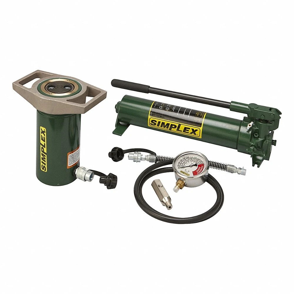 Cylinder and Hand Pump Set, 25 ton Cylinder Nominal Capacity, 6 19/100 In Cylinder Stroke