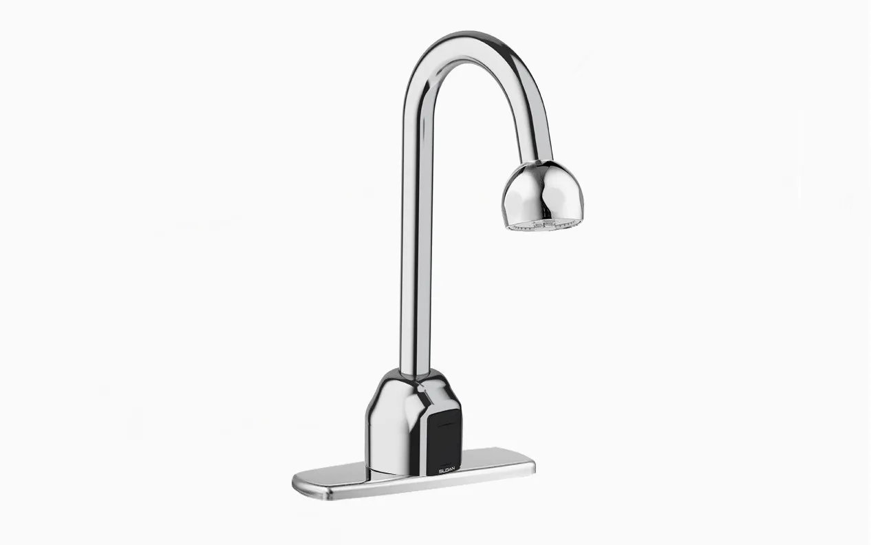 Gooseneck Body Faucet, Deck Mounted, Infrared, 1.5 gpm, 4 Inch Trim Plate, CP Finish