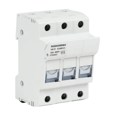 Modular Fuse Holder, 30A, 600 VAC, 3-Pole, 18-8 Awg Copper Only, Pressure Plate