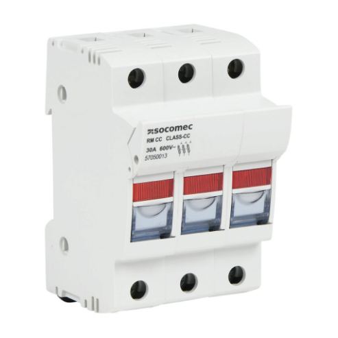Modular Fuse Holder With Indicator, 30A, 600 VAC, 3-Pole, 18-8 Awg Copper Only