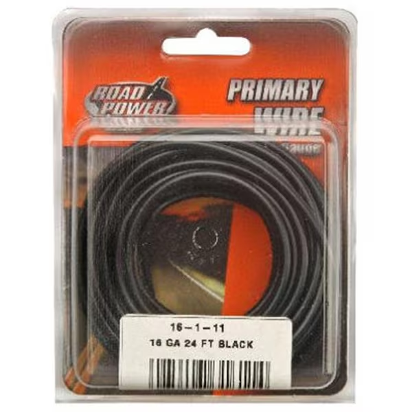 Primary Wire, 24 ft, 16 Gauge, Black
