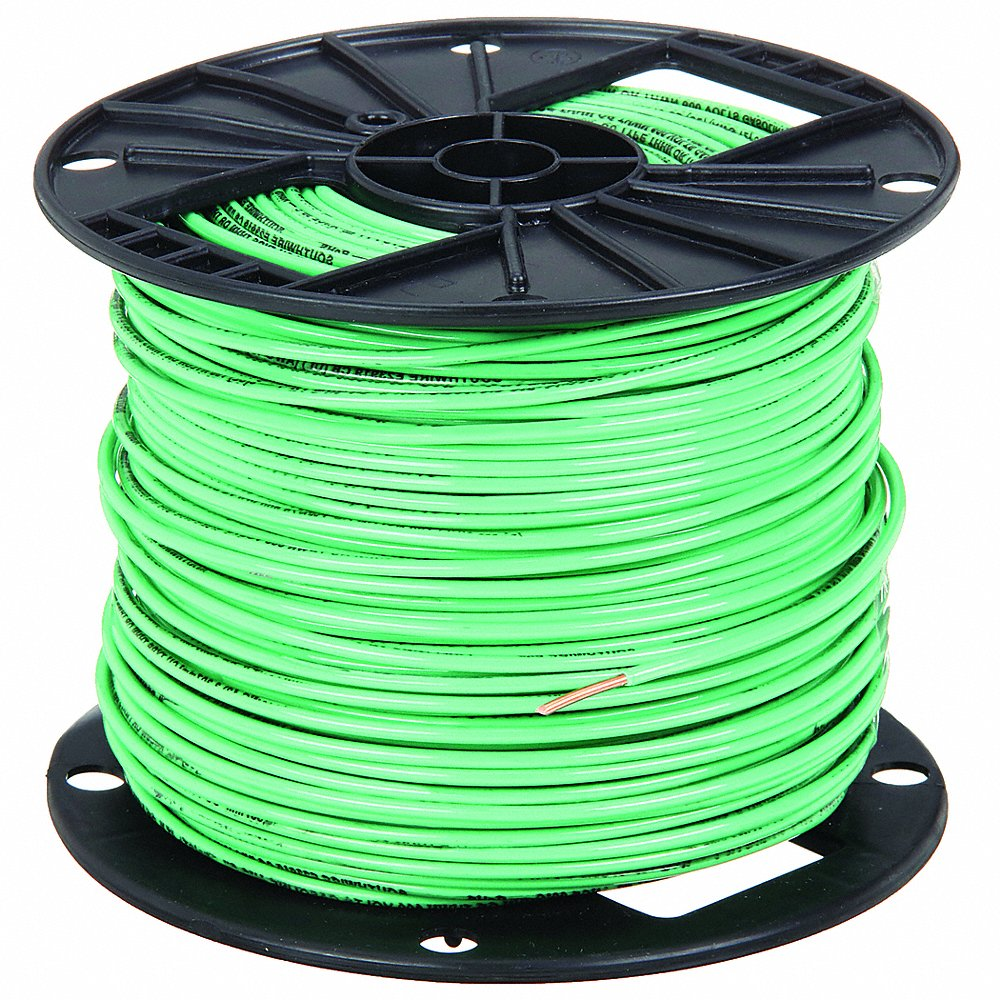 SOUTHWIRE COMPANY 11591505 Building Wire, 12 AWG Wire Size, 1 Conductors, Green, 2, 500 ft Length, Solid, Nylon, PVC | CP2ECF 4WYX6