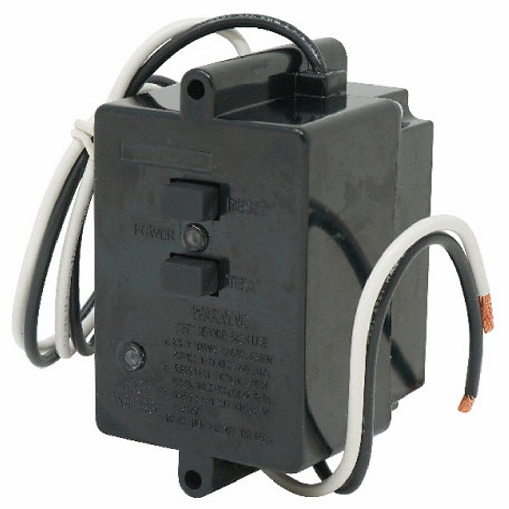 Automatic Reset GFCI Module, 20 A, 125V AC, 2 Poles, 2 Wires, NEMA 3R, 12 AWG, Black