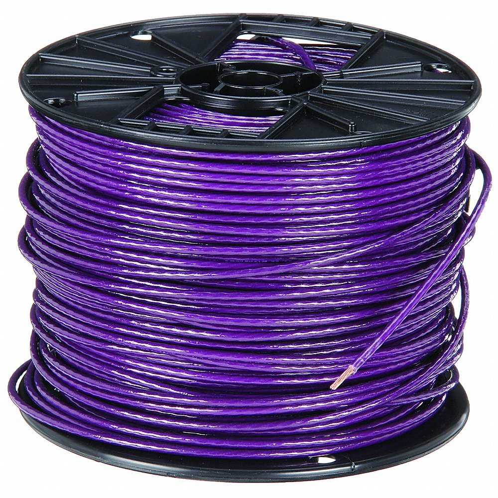 SOUTHWIRE COMPANY 23212401 Building Wire, 12 AWG Wire Size, 1 Conductors, Purple, 500 ft Length, Stranded, Nylon, PVC | CP2EDE 4WZF1