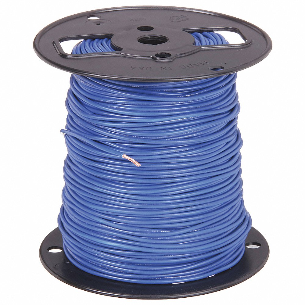 Machine Tool Wire, AWM, MTW, TEW, 12 AWG, 500 ft, Blue, PVC Insulation