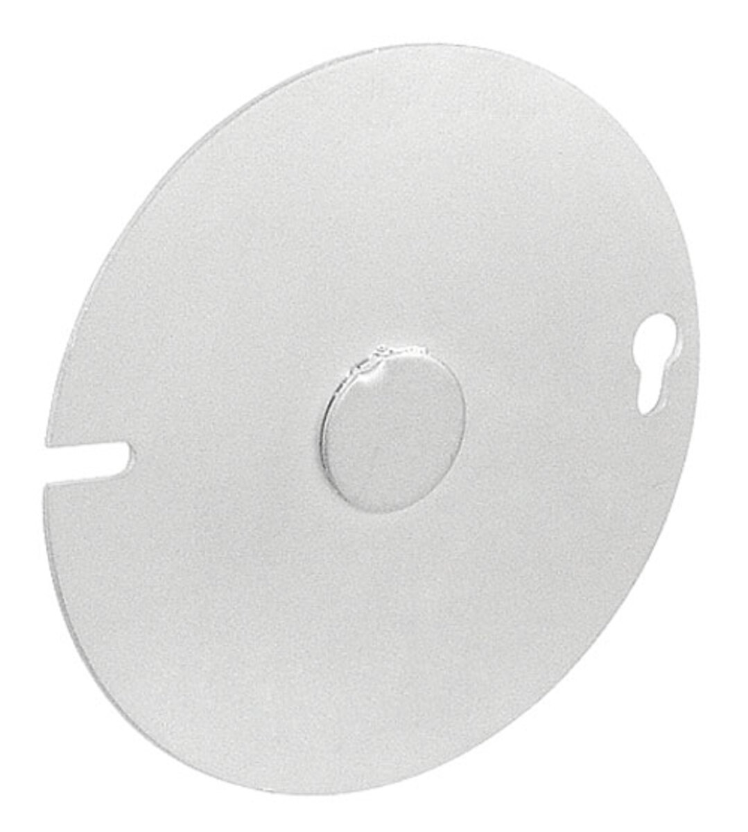 Round Flat Blank Cover, 4 Inch, With 1/2 Inch Knockout