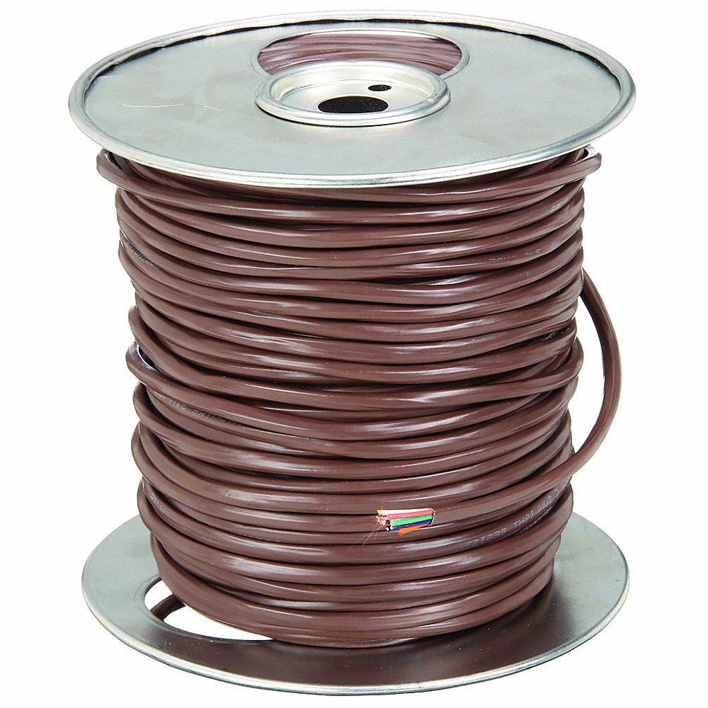Thermostat Wire, 18 AWG Wire Size, 8 Conductors, 250 ft Length, Non-plenum