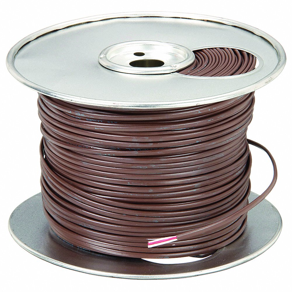 Thermostat Wire, 18 AWG Wire Size, 2 Conductors, 500 ft Length