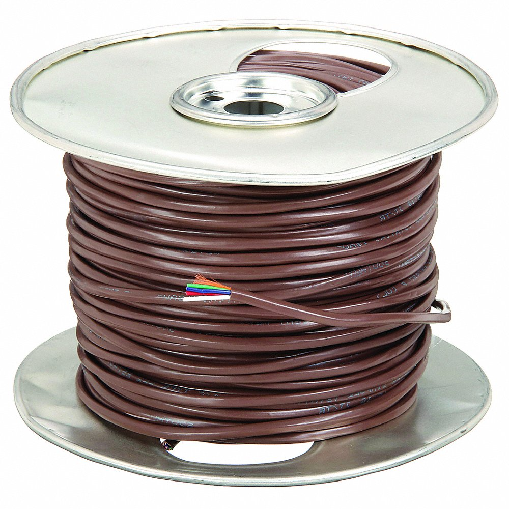 Thermostat Wire, 18 AWG Wire Size, 4 Conductors, 250 ft Length, Non-plenum