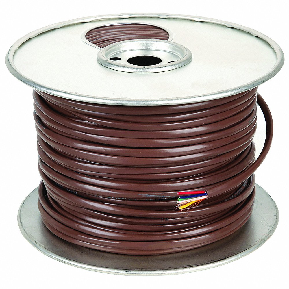 Thermostat Wire, 18 AWG Wire Size, 5 Conductors, 250 ft Length