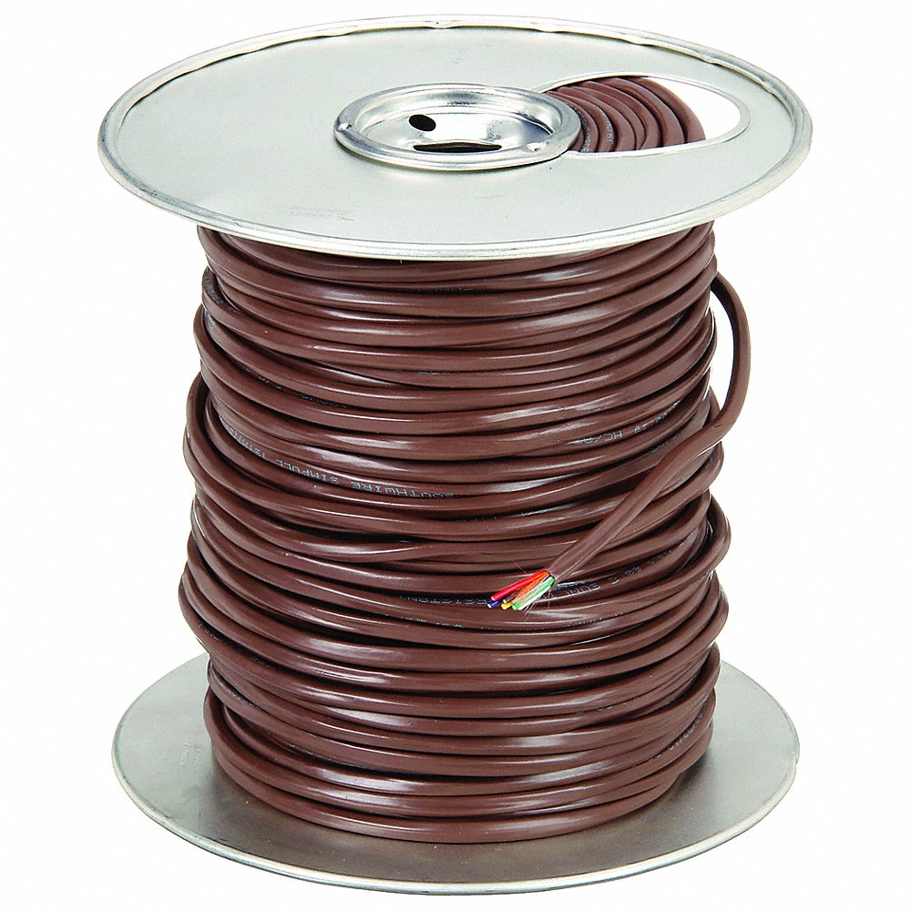 Thermostat Wire, 18 AWG Wire Size, 6 Conductors, 250 ft Length, Non-plenum