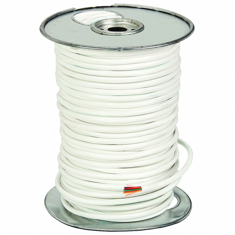 Thermostat Wire, 18 AWG Wire Size, 8 Conductors, 250 ft Length, Plenum