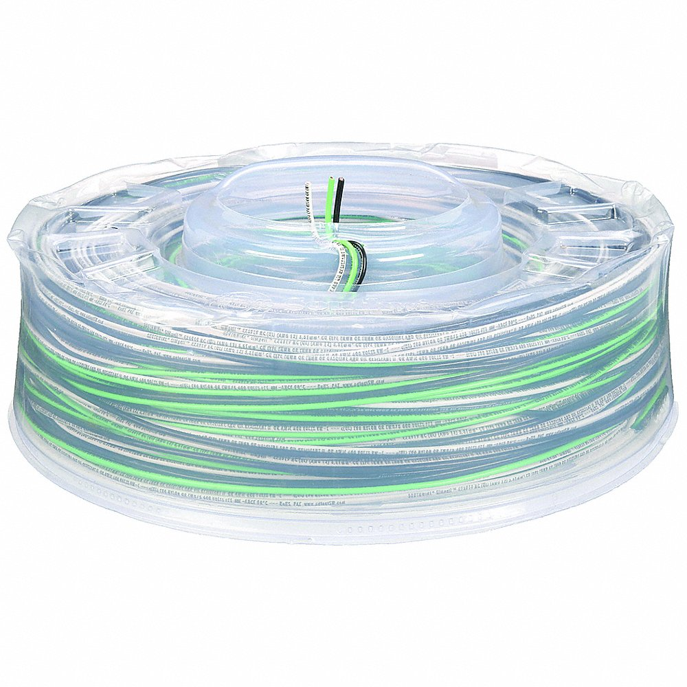 SOUTHWIRE COMPANY 58389703 Building Wire, 12 AWG Wire Size, 3 Conductors/Green/White, 350 ft Length, Solid, Nylon | CP2EEL 38NF43