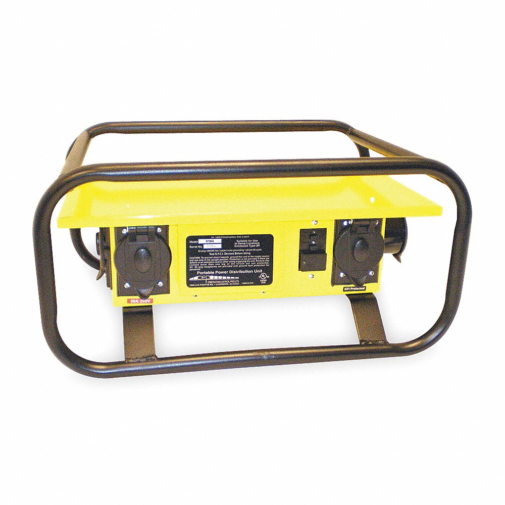 Power Distribution Box, 120/240V AC, 50 A, Locking Receptacle 50A at 125/250V AC, 3 Poles
