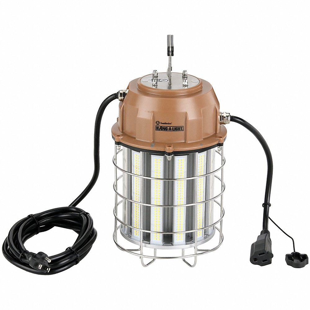 SOUTHWIRE COMPANY T60150 LED Overhead Light, LED, Corded, Hanging Light, 10 ft Power Cord Length, 120/277V AC, Hook | CU3CWR 61KK02