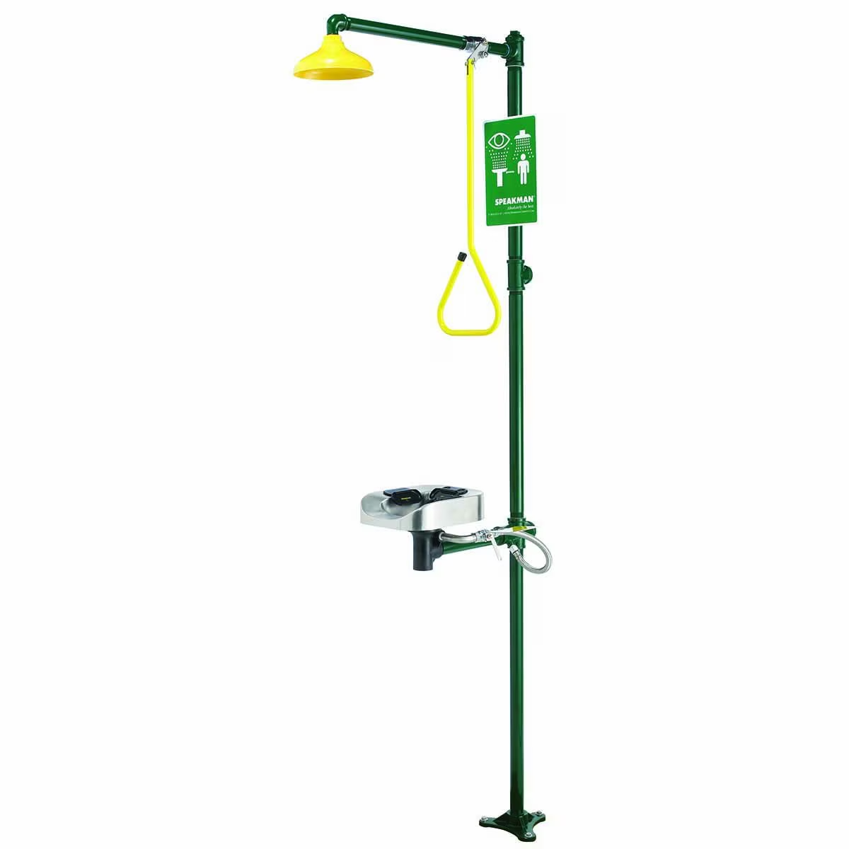 SPEAKMAN SE-1250-PT Eye And Face Wash, Stainless Steel Bowl, Combination Emergency Shower System, With P-Trap | CE2BFV