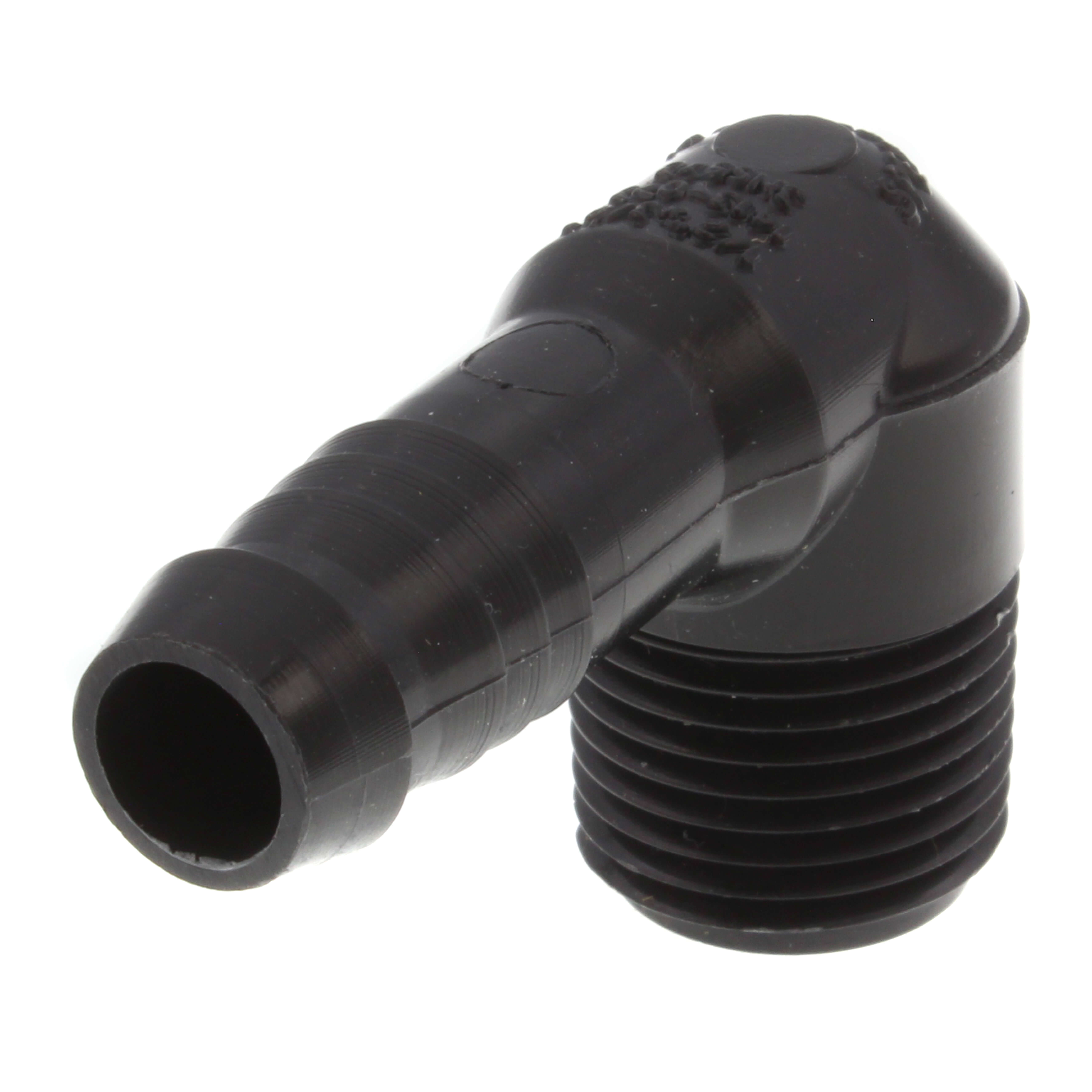SPEARS VALVES 1413-073 Spiral Barb Elbow, 90 Deg., MPT x Spiral Barb, 1/2 x 3/8 Size, Polypropylene | BU7KVE