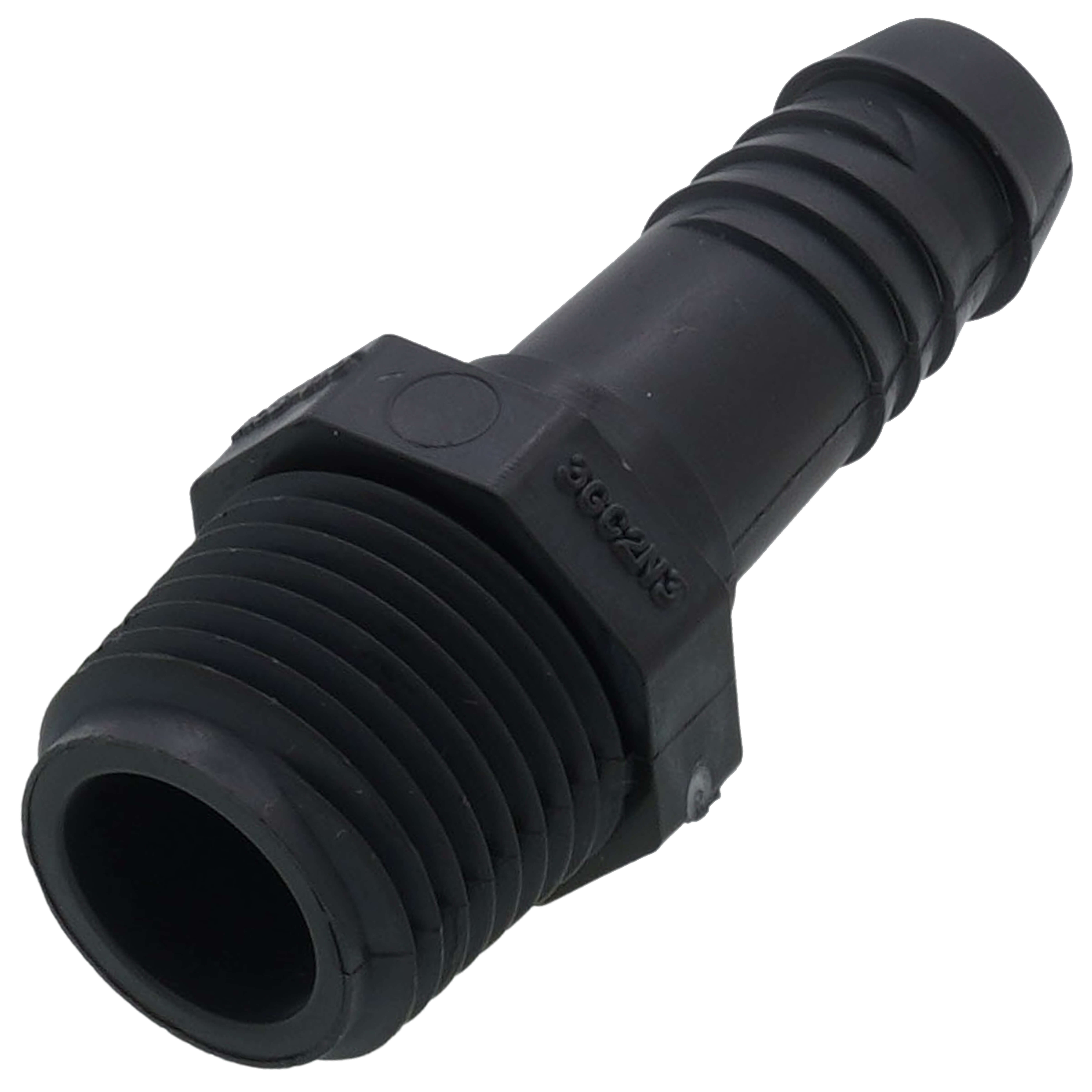 SPEARS VALVES 1436-073 Reducer Spiral Barb Male Adapter, MPT x Spiral Barb, 1/2 x 3/8 Size, Polypropylene | BU7LDF