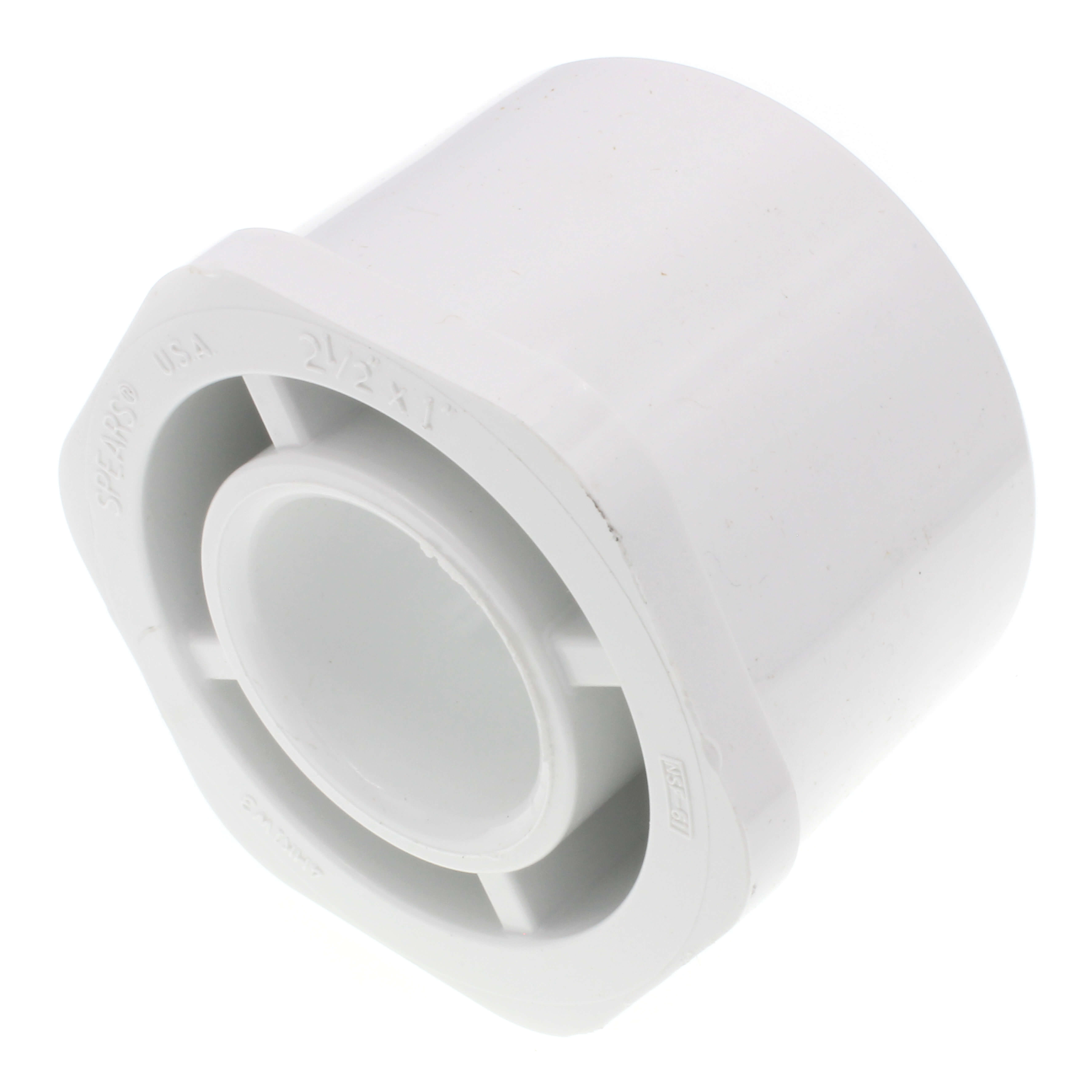 SPEARS VALVES 437-289 Reducer Bushing, Spigot x Socket, Schedule 40, 2-1/2 x 1 Size, PVC | BU7LCP