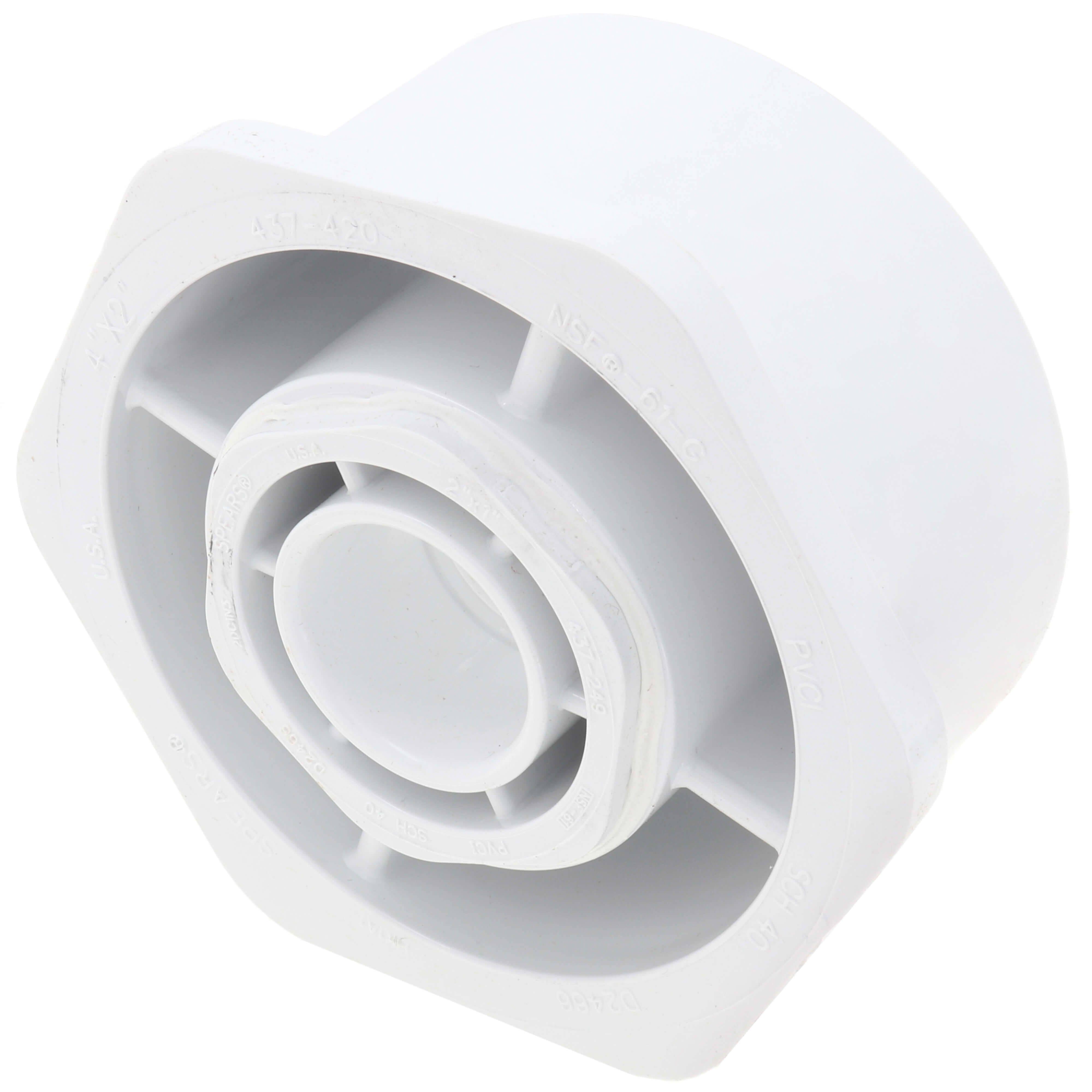 SPEARS VALVES 437-417 Reducer Bushing, Spigot x Socket, 4 x 1 Size, PVC | BU6UTR
