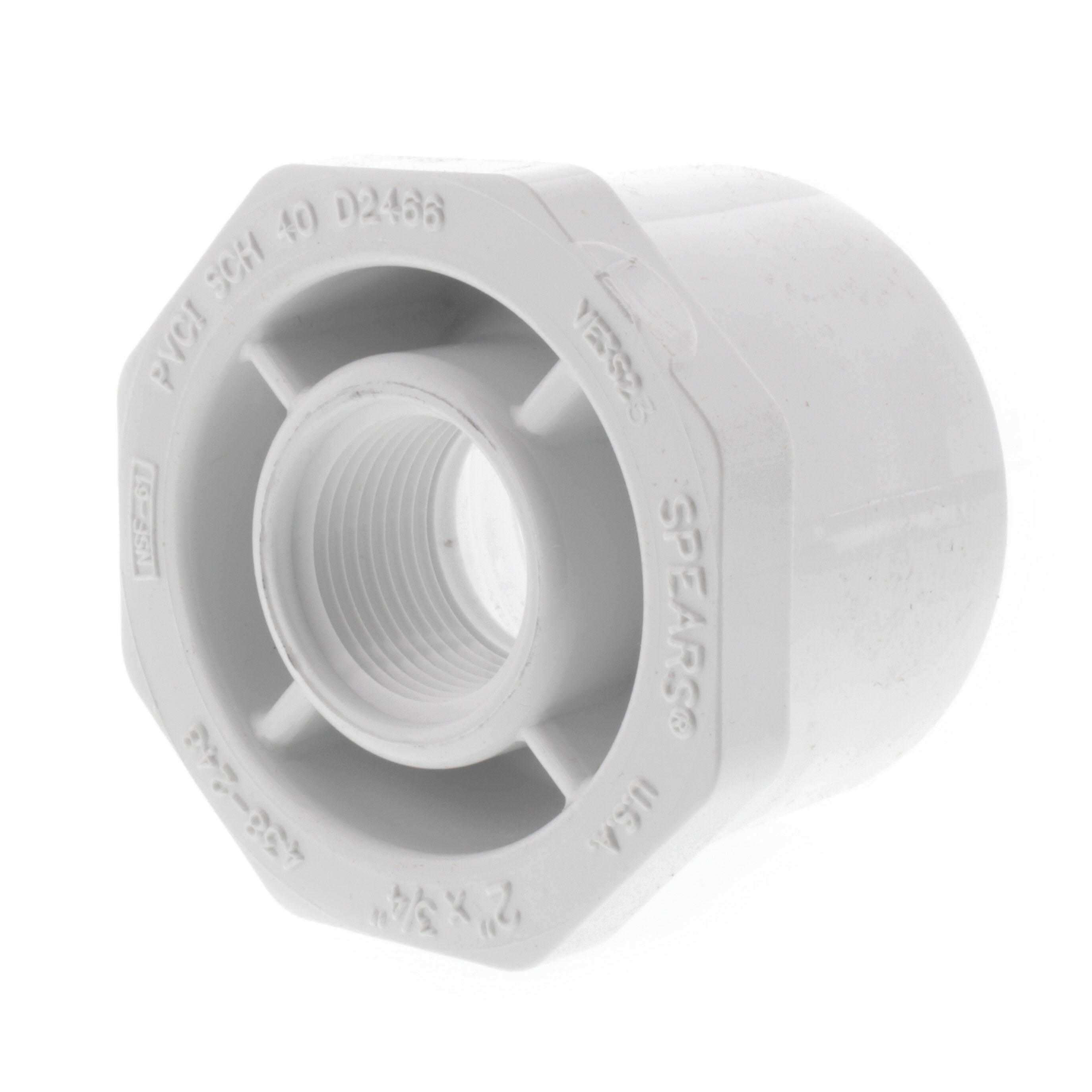 SPEARS VALVES 438-248 Reducer Bushing, Spigot x FPT, Schedule 40, 2 x 3/4 Size, PVC | BU7HTT