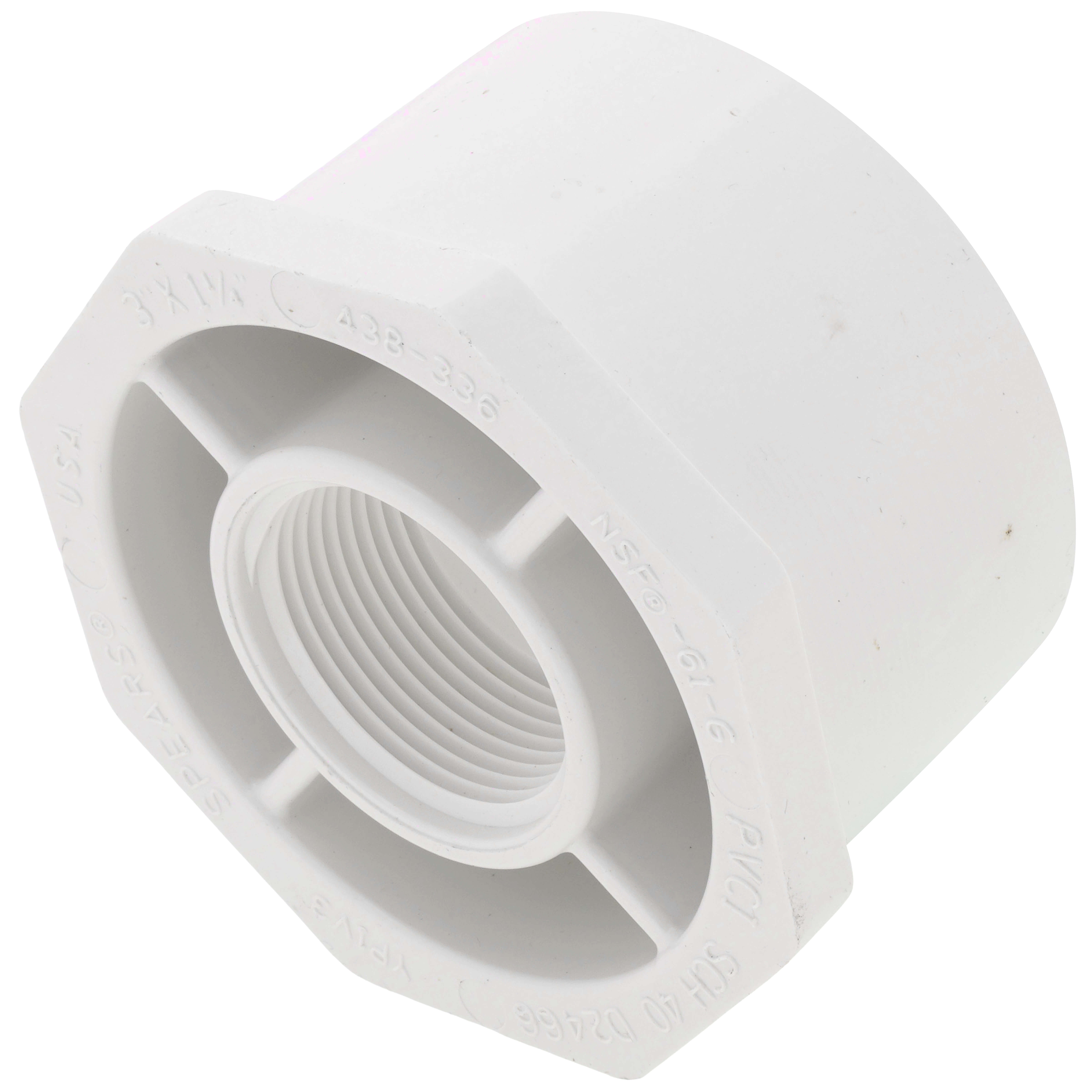 SPEARS VALVES 438-336 Reducer Bushing, Spigot x FPT, Schedule 40, 3 x 1-1/4 Size, PVC | BU7LCK