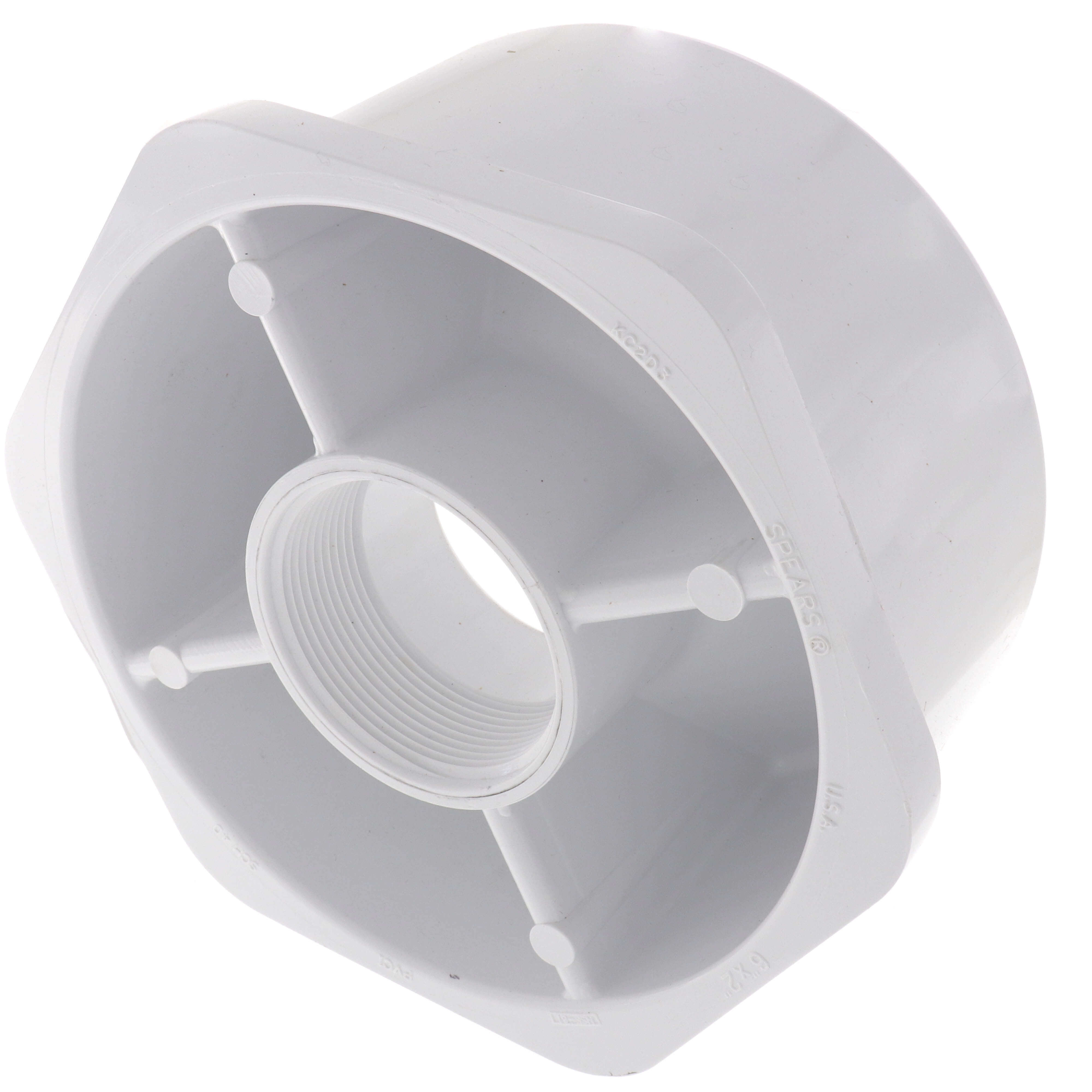 SPEARS VALVES 438-528 Reducer Bushing, Spigot x FPT, Schedule 40, 6 x 2 Size, PVC | BU7LPG