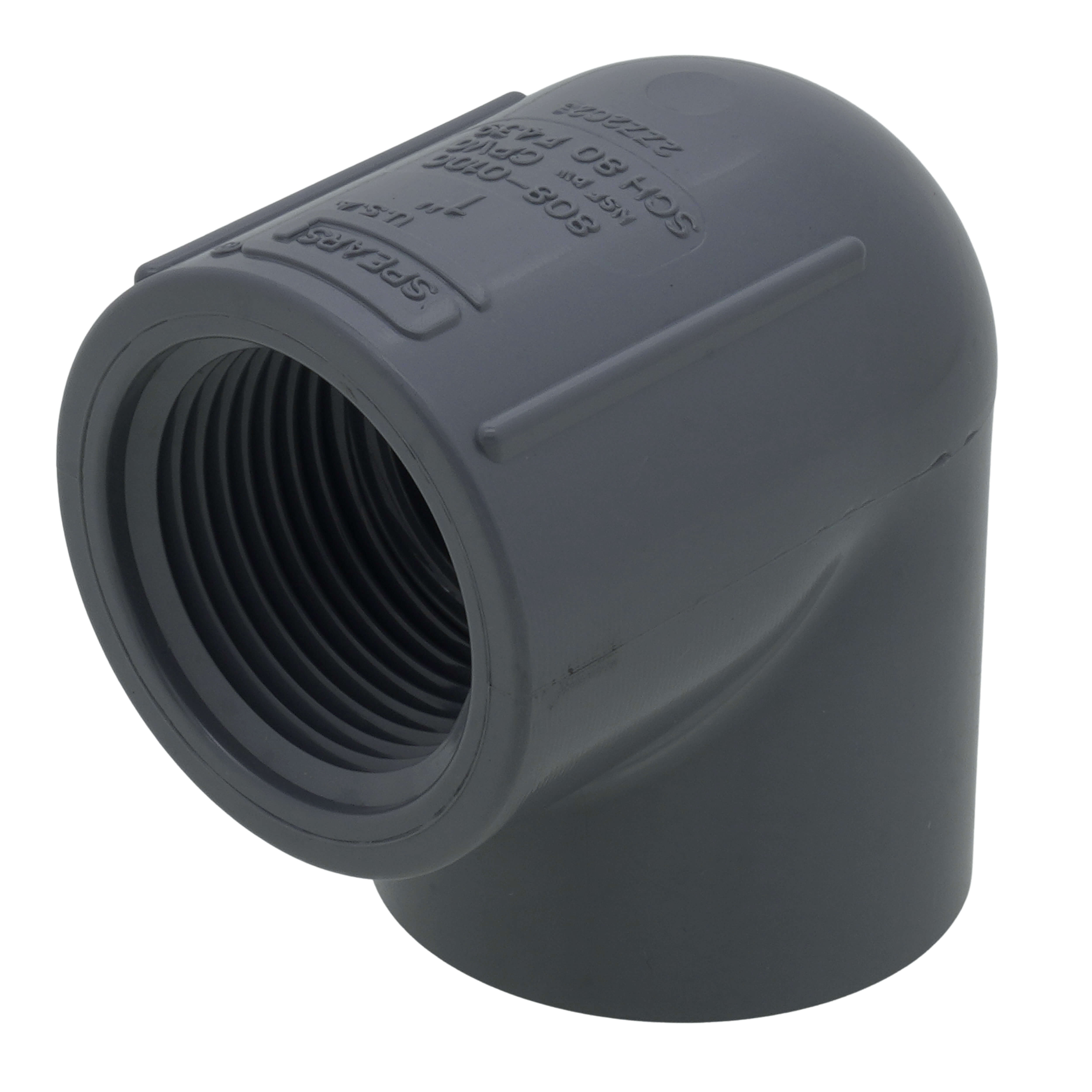 SPEARS VALVES 808-010C Elbow, 90 Deg., FPT, Schedule 80, 1 Size, CPVC | BU7KPA