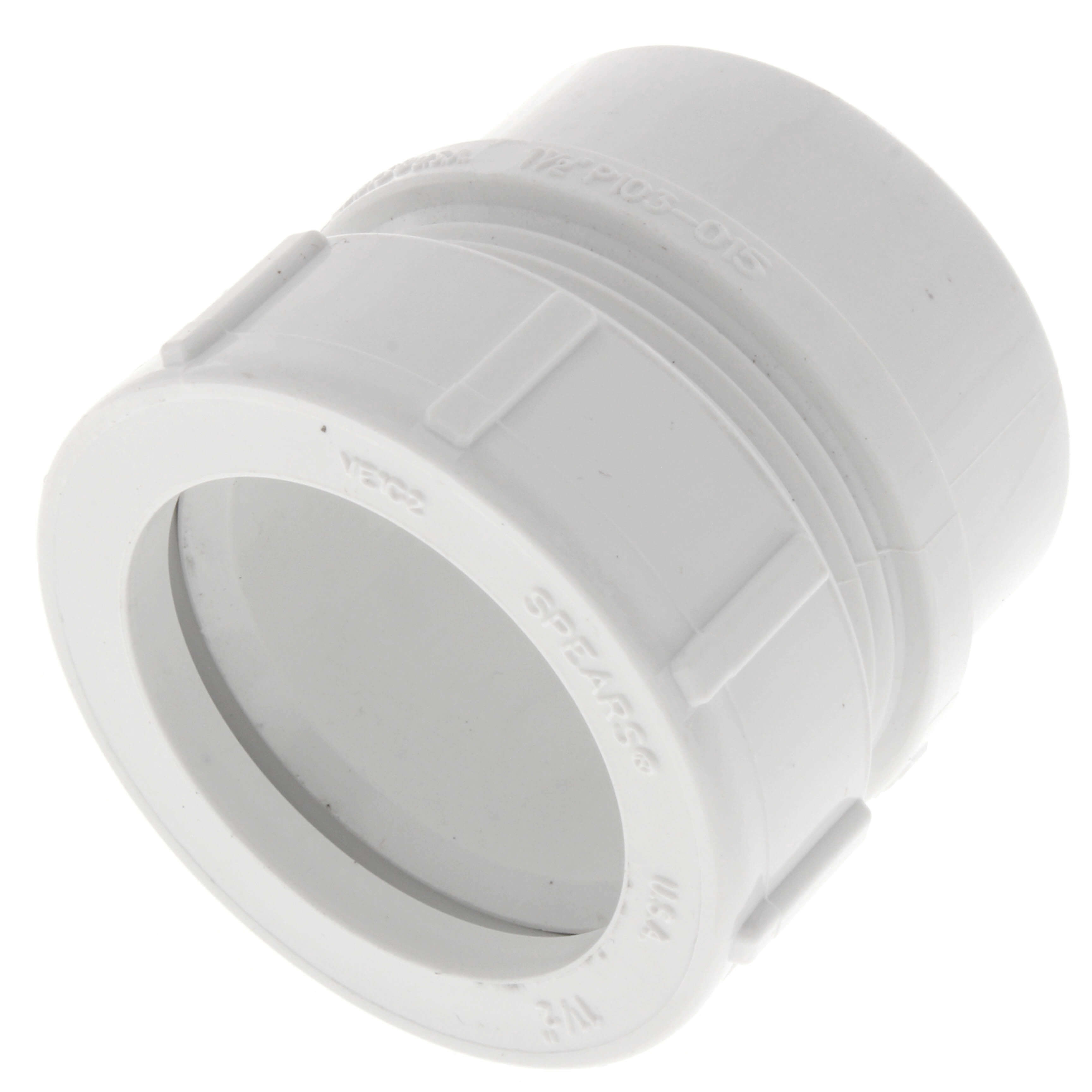 SPEARS VALVES P103R-015 Drain Waste Vent Male Trap Adapter, With Nut, Washer, Spigot x Slip, 1-1/2 Size, PVC | BU7HPN