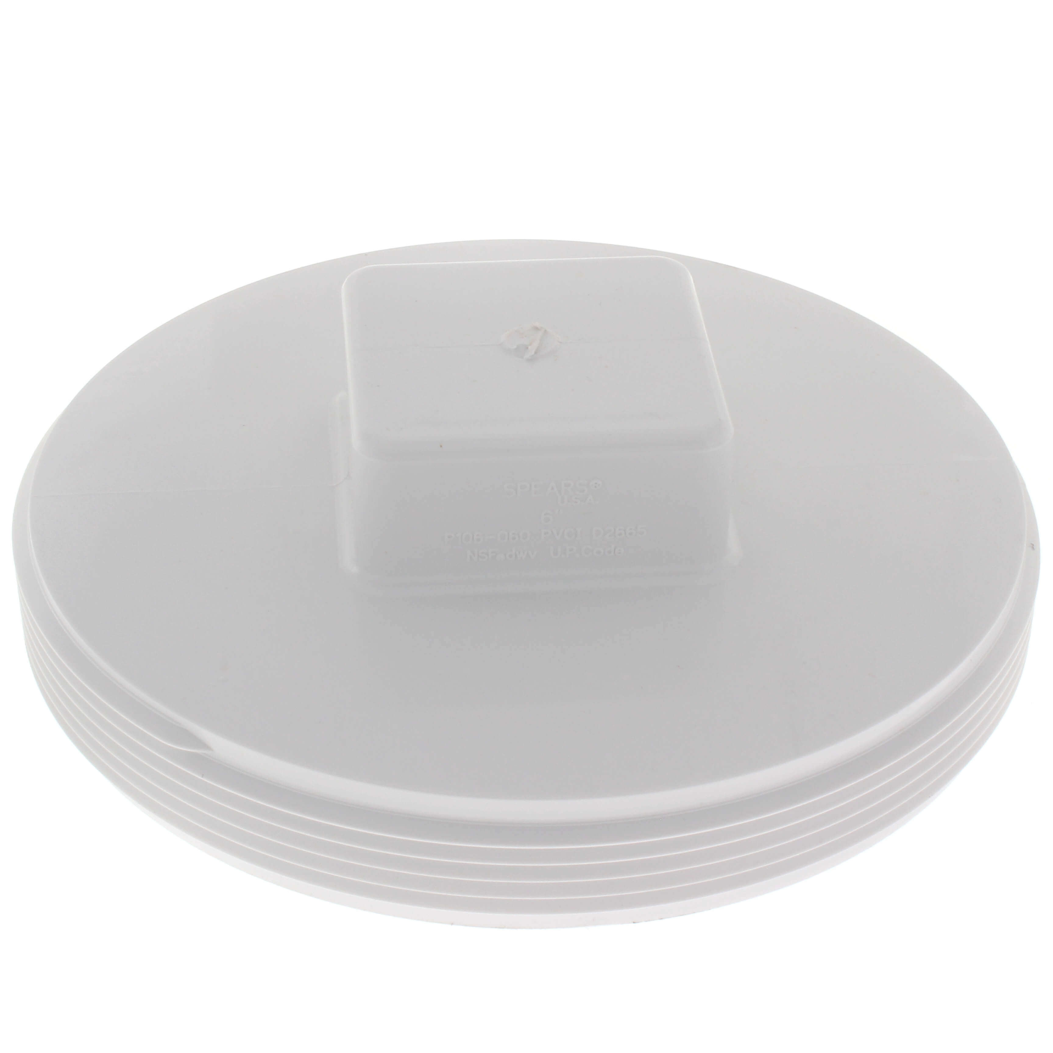 SPEARS VALVES P106-060 Drain Waste Vent Cleanout Plug, MPT, 6 Size, PVC | BU7HXU