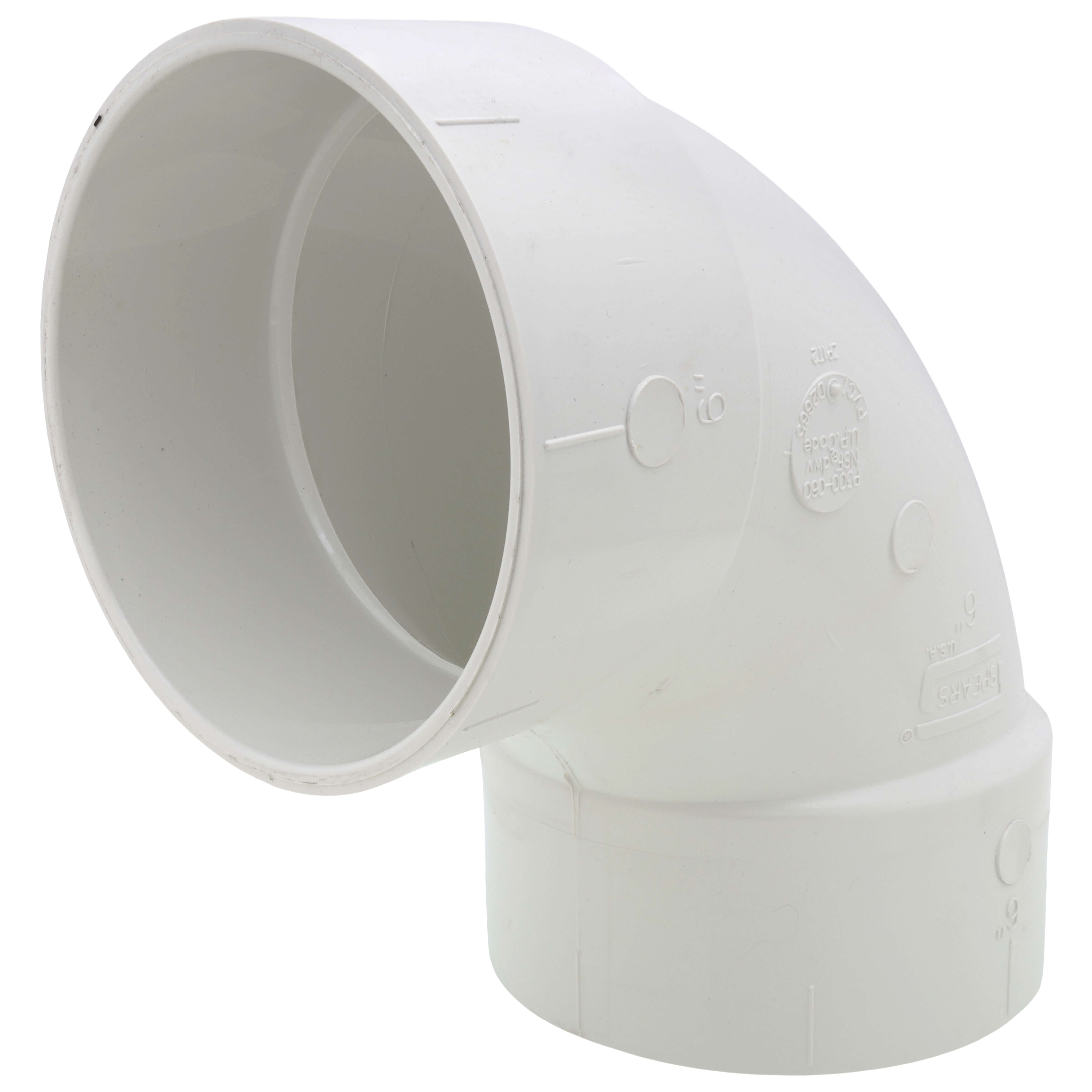 SPEARS VALVES P300-060 Pipe 1/4 Bend, Hub x Hub, 6 Size, PVC | BU7JBF