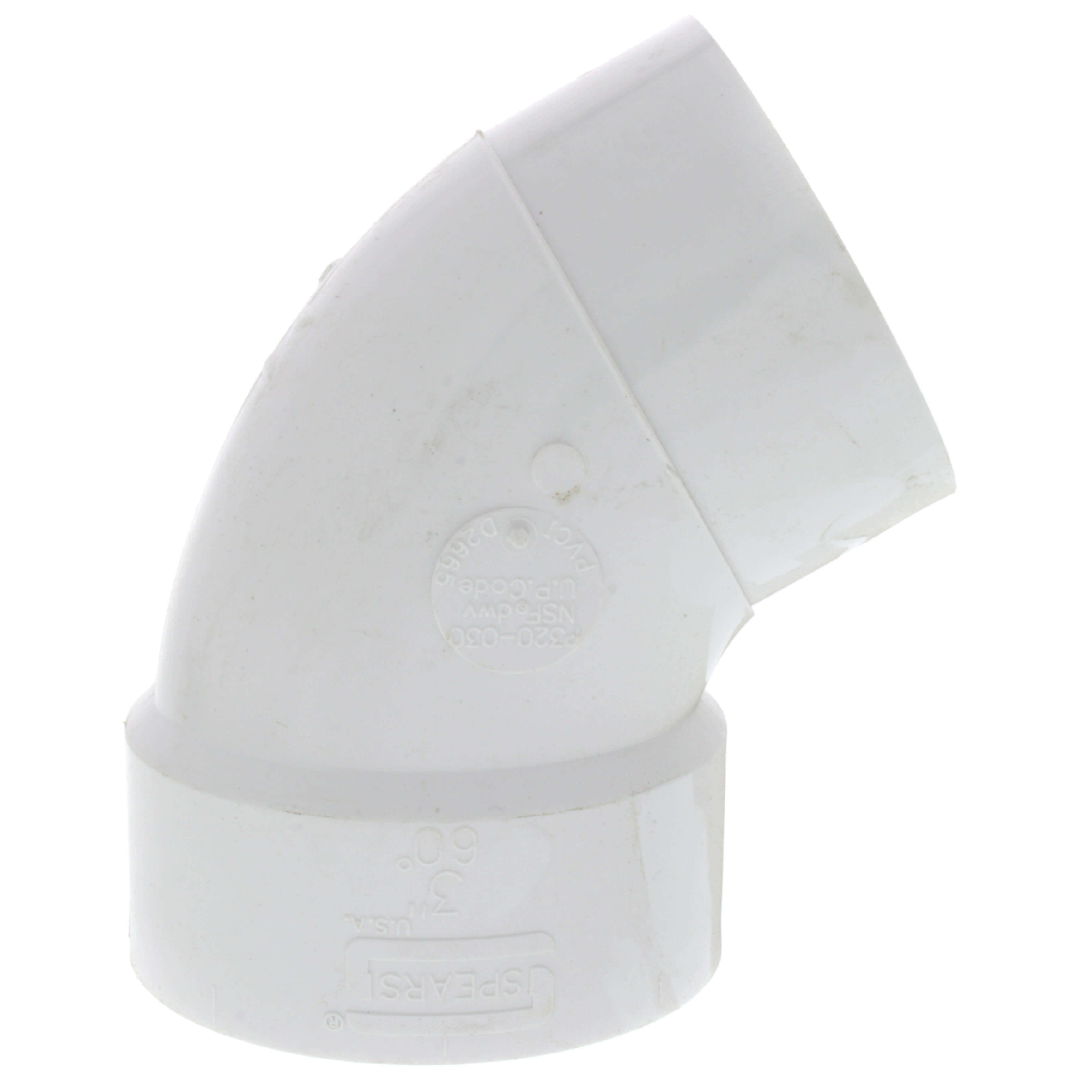 SPEARS VALVES P320-030 Drain Waste Vent Long Sweep 1/6 Bend, Hub x Spigot, 3 Size, PVC | BU7ZWQ