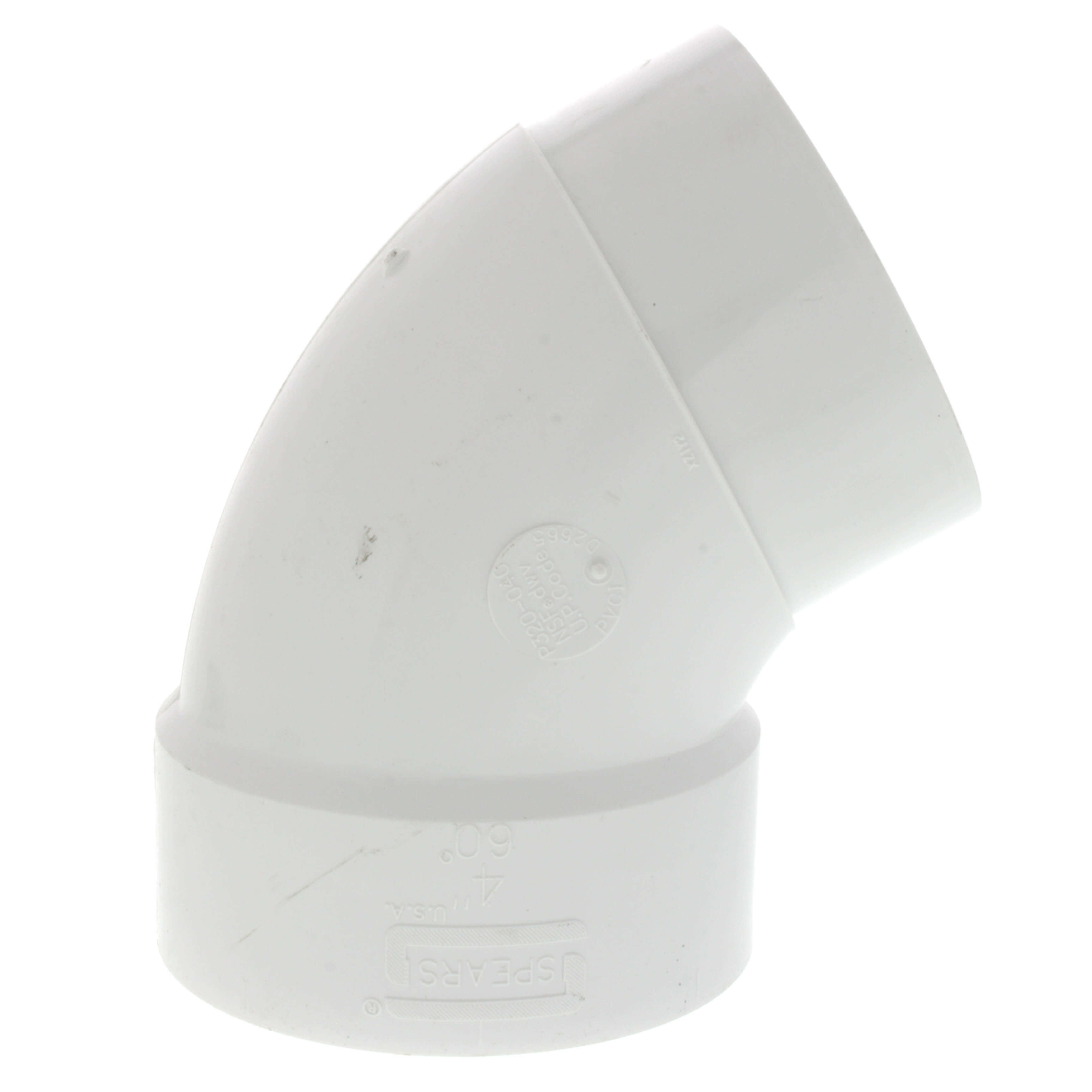 SPEARS VALVES P320-040 Drain Waste Vent Long Sweep 1/6 Bend, Hub x Spigot, 4 Size, PVC | BU7ZWH