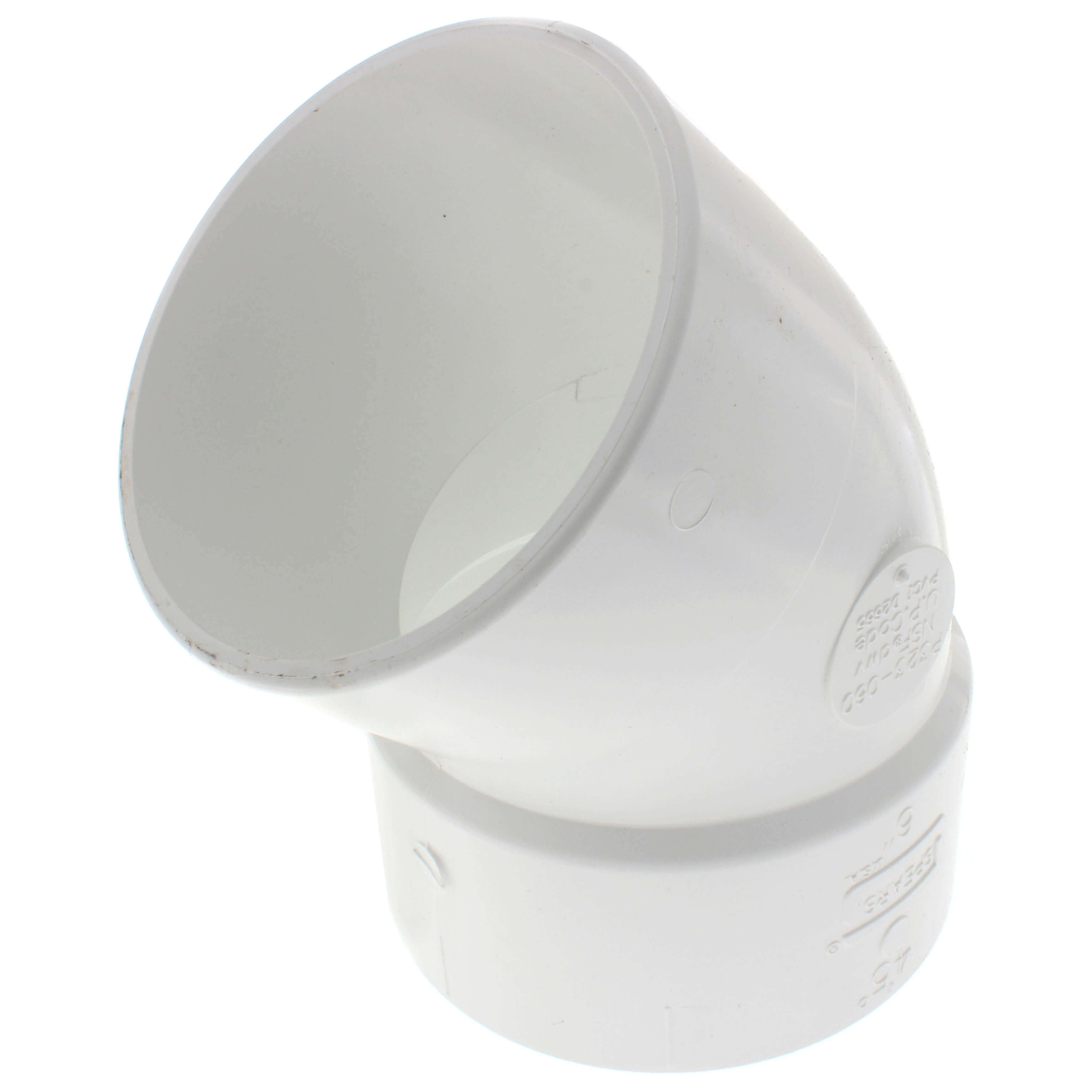 SPEARS VALVES P323-060 Drain Waste Vent Long Sweep 1/8 Bend, Hub x Spigot, 6 Size, PVC | BU7JMD