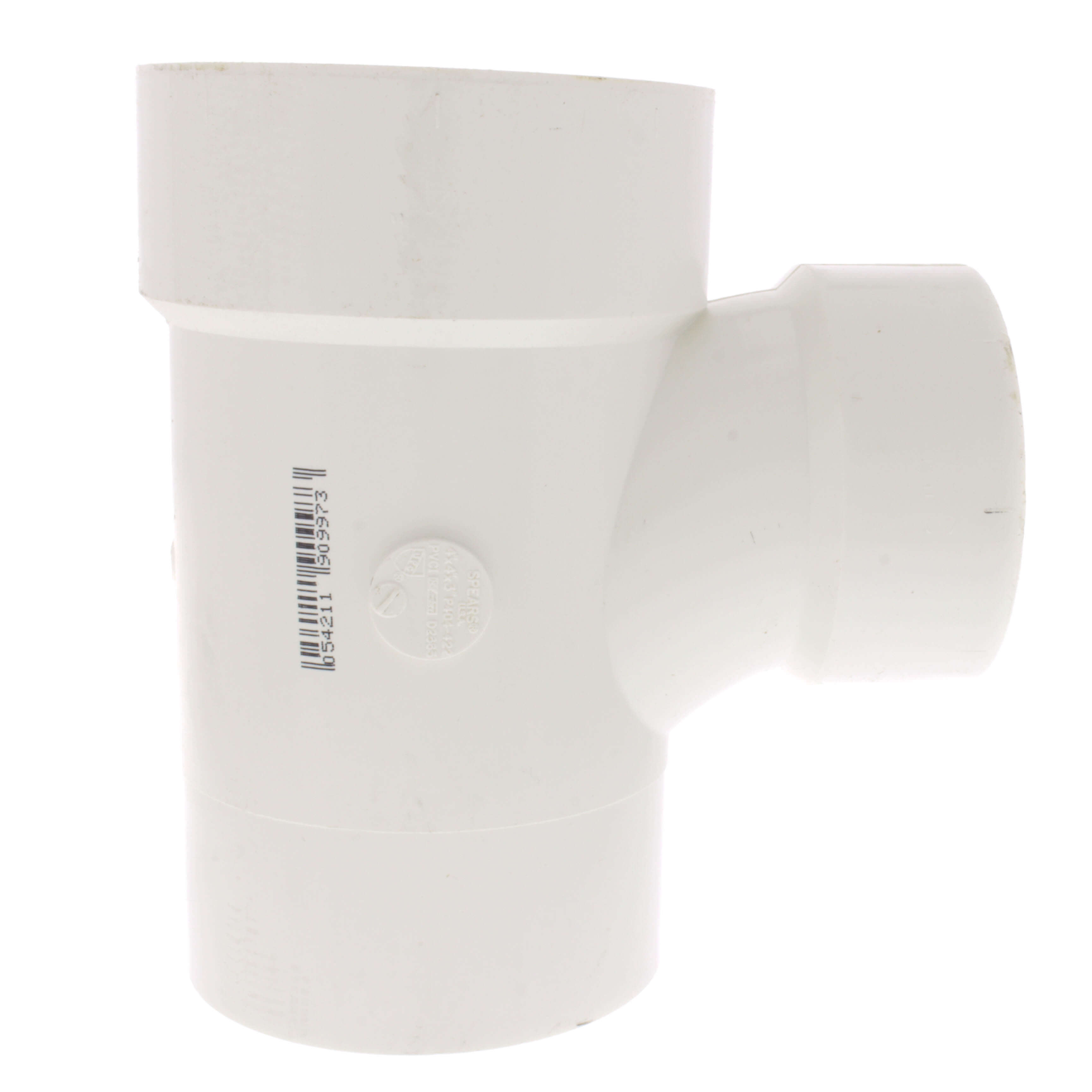 SPEARS VALVES P404-422 Drain Waste Vent Reducer Street Sanitary Tee, Spigot x Hub, 4 x 4 x 3 Size, PVC | BU8AFU