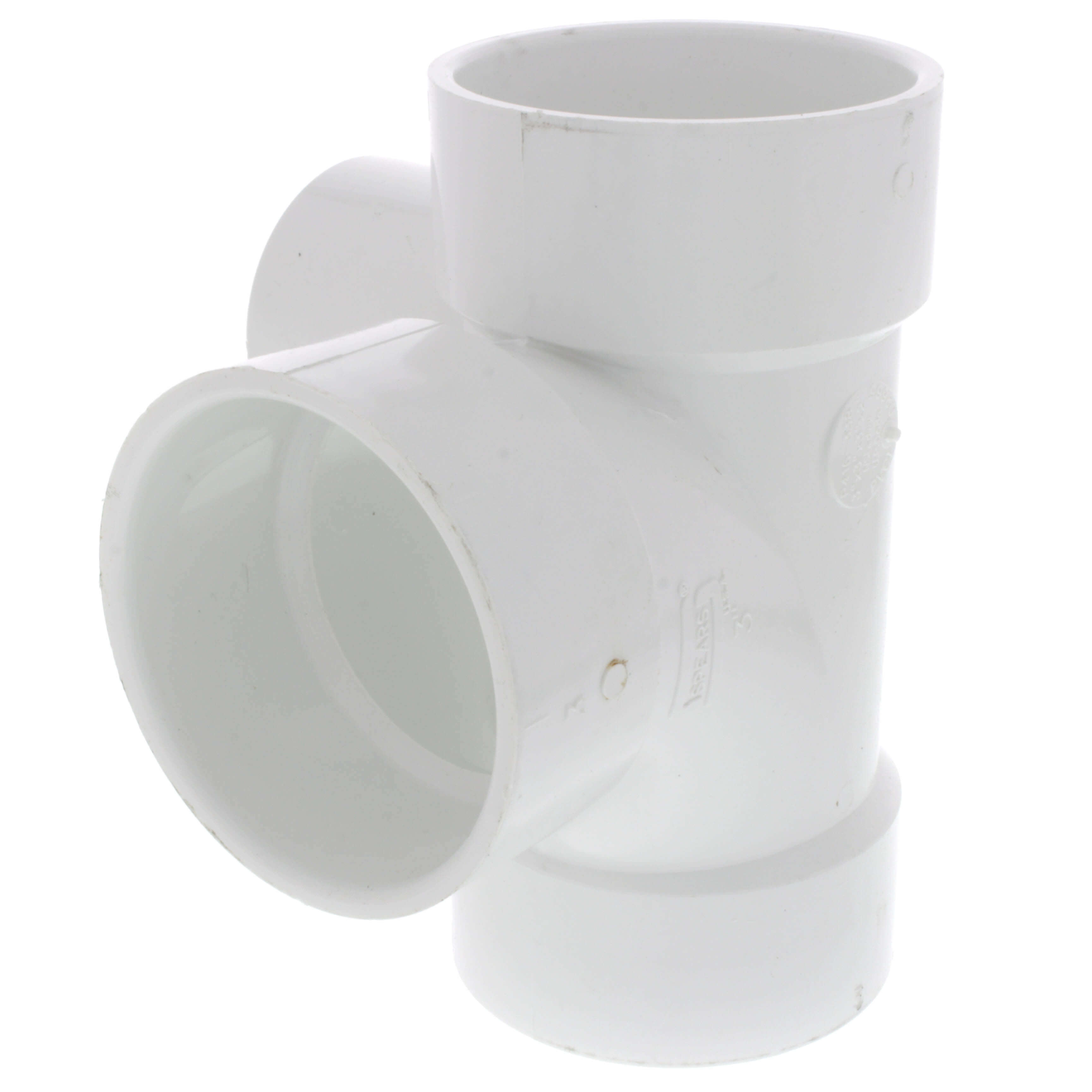 SPEARS VALVES P416-338 Drain Waste Vent Sanitary Tee, Withft Side Inlet, 3 x 3 x 3 x 2 Size, PVC | BU7KMJ