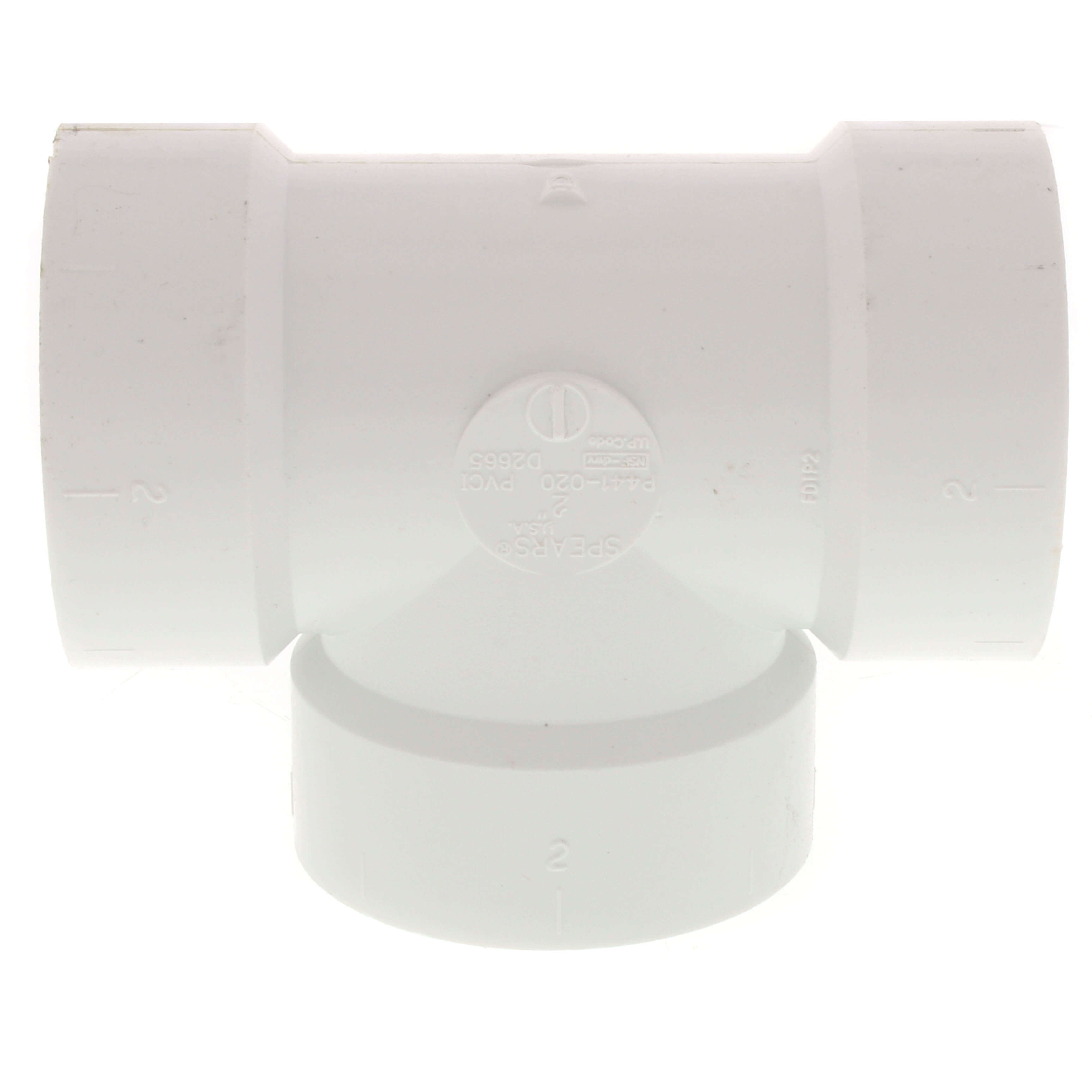 SPEARS VALVES P441-020 Drain Waste Vent Tee, Hub x Hub x Hub, 2 Size, PVC | BU8AGN