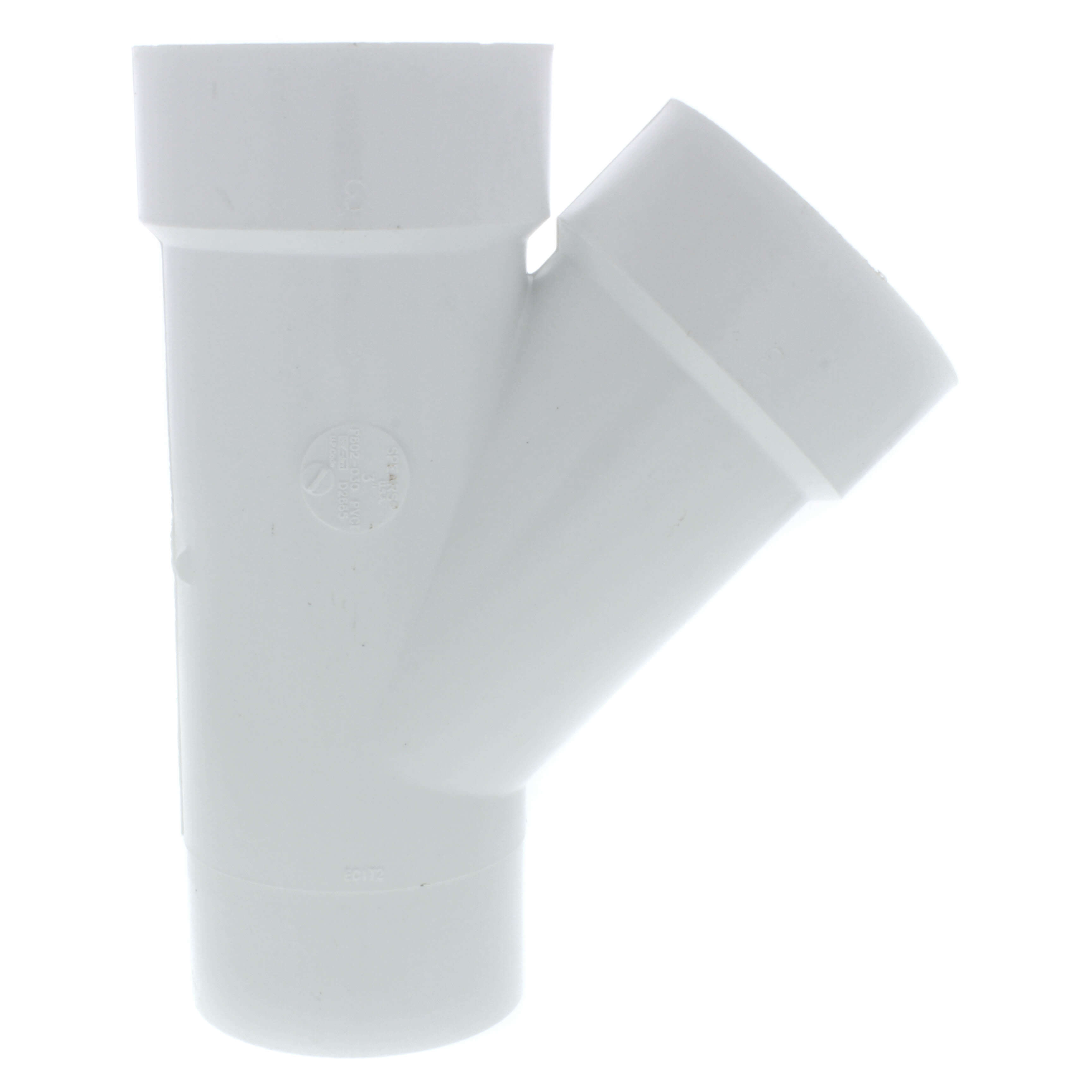 SPEARS VALVES P602-030 Drain Waste Vent Street Wye, Spigot x Hub x Hub, 3 Size, PVC | BU8AXZ