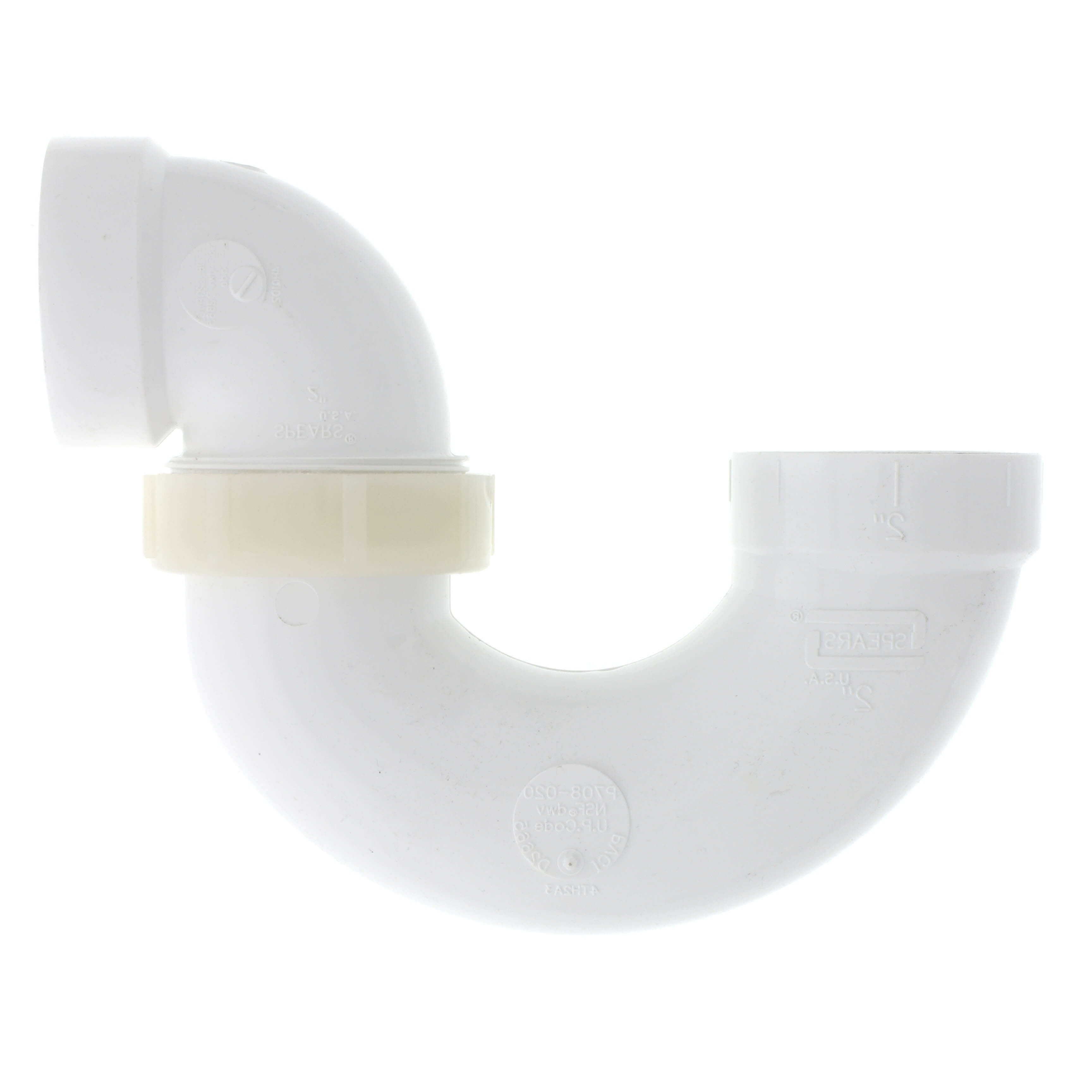 SPEARS VALVES P708P-020 Adjustable P-Trap, Plastic Nut, Hub x Hub, 2 Size, PVC | BU7KFV