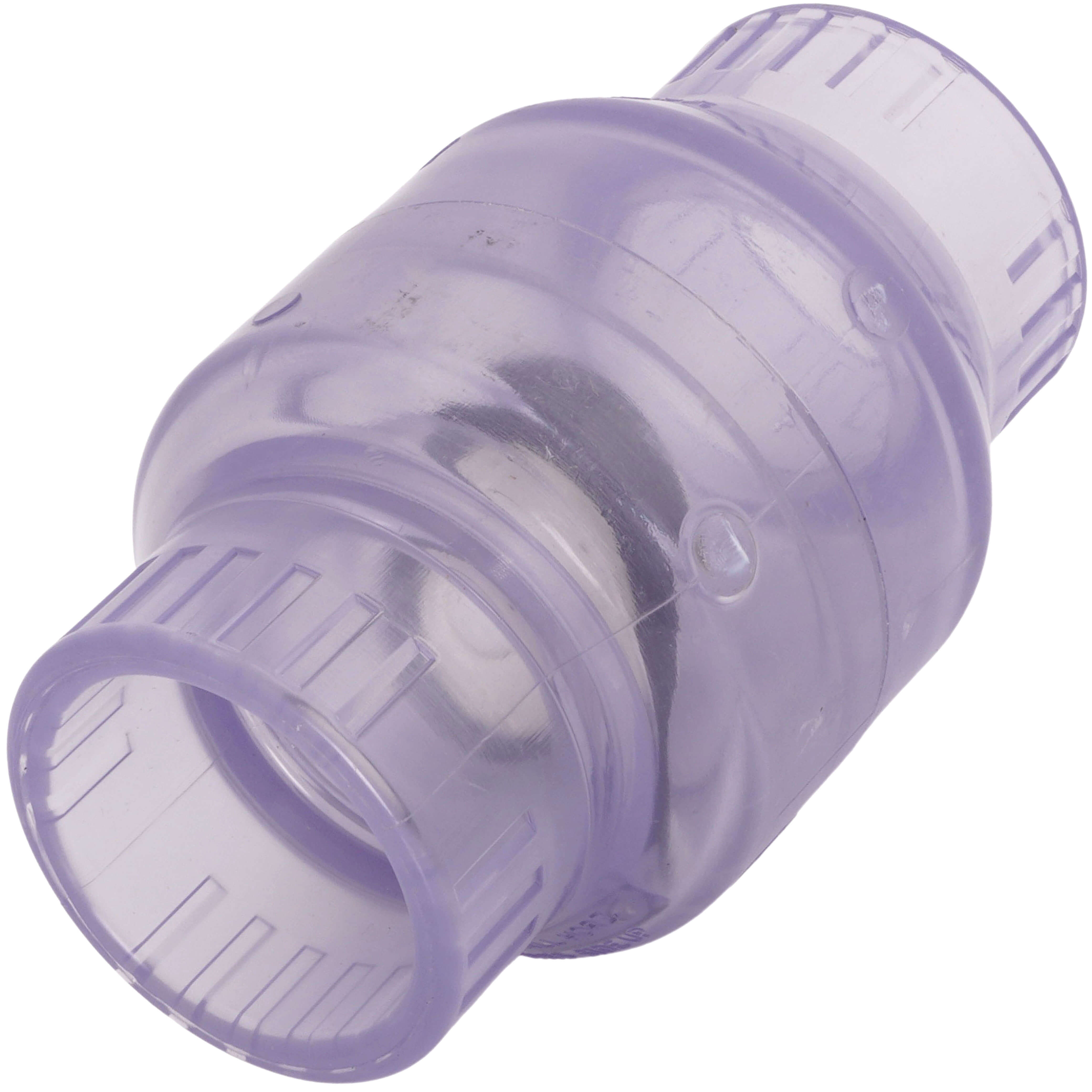 SPEARS VALVES S1520C15 Utility Swing Check Valve, Socket, EPDM, 1-1/2 Size, PVC, Clear | BY7QFM