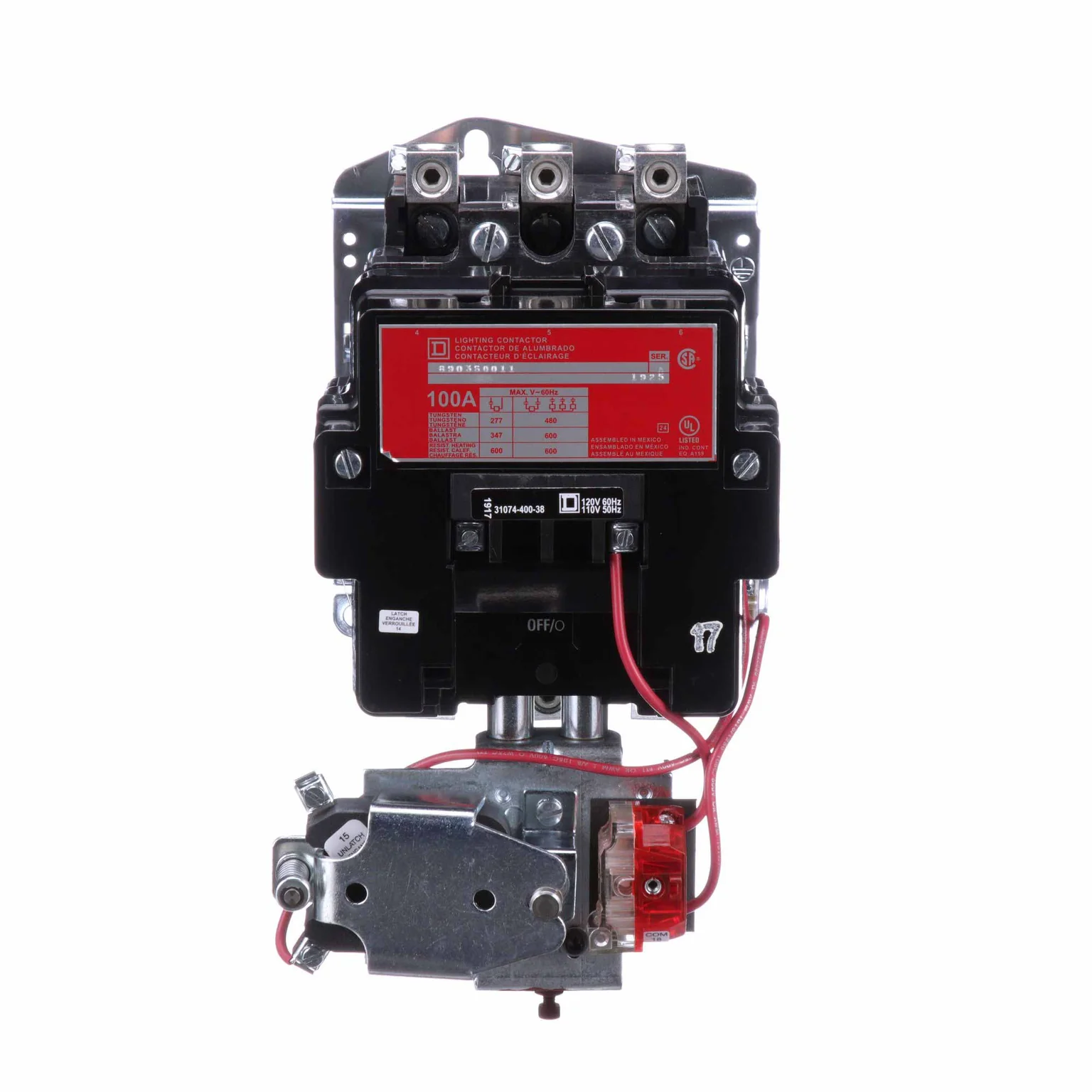 Lighting Contactor, 3 Pole, 100 A, 600V, 8903 Frame Type