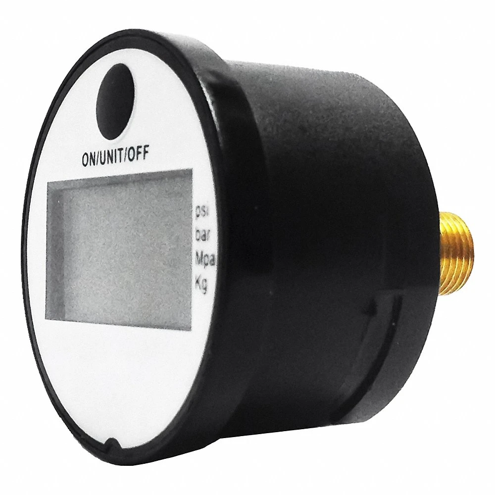 Industrial Pressure Gauge, 0-145 PSI, 1/8 Inch NPT Male, 1 1/2 Inch Dial, ±1.00% Accuracy