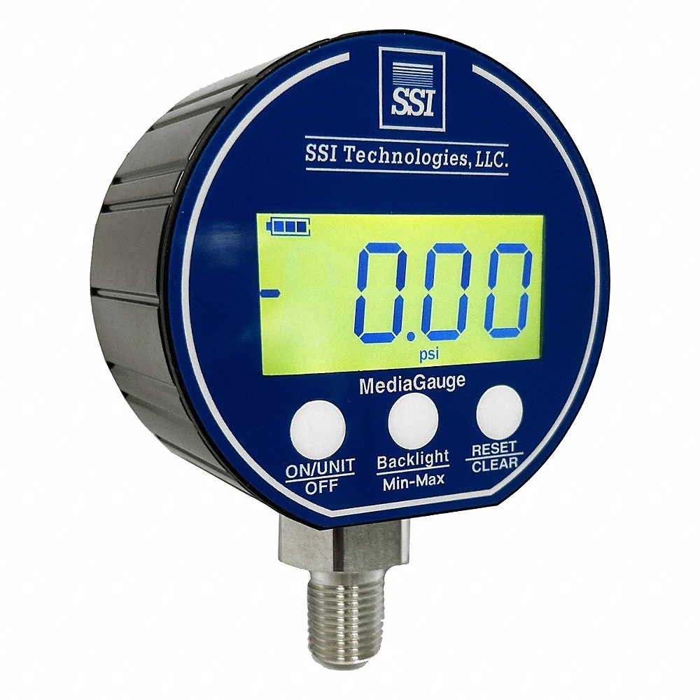 Industrial Pressure Gauge, 0-1000 PSI, For Liquids & Gases, 1/4 Inch NPT Male, Bottom, NPT