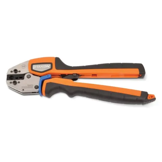 Crimping Tool, 22 To 14 AWG Cable/Wire Size, Ergonomic/Palm Grip Handle Type