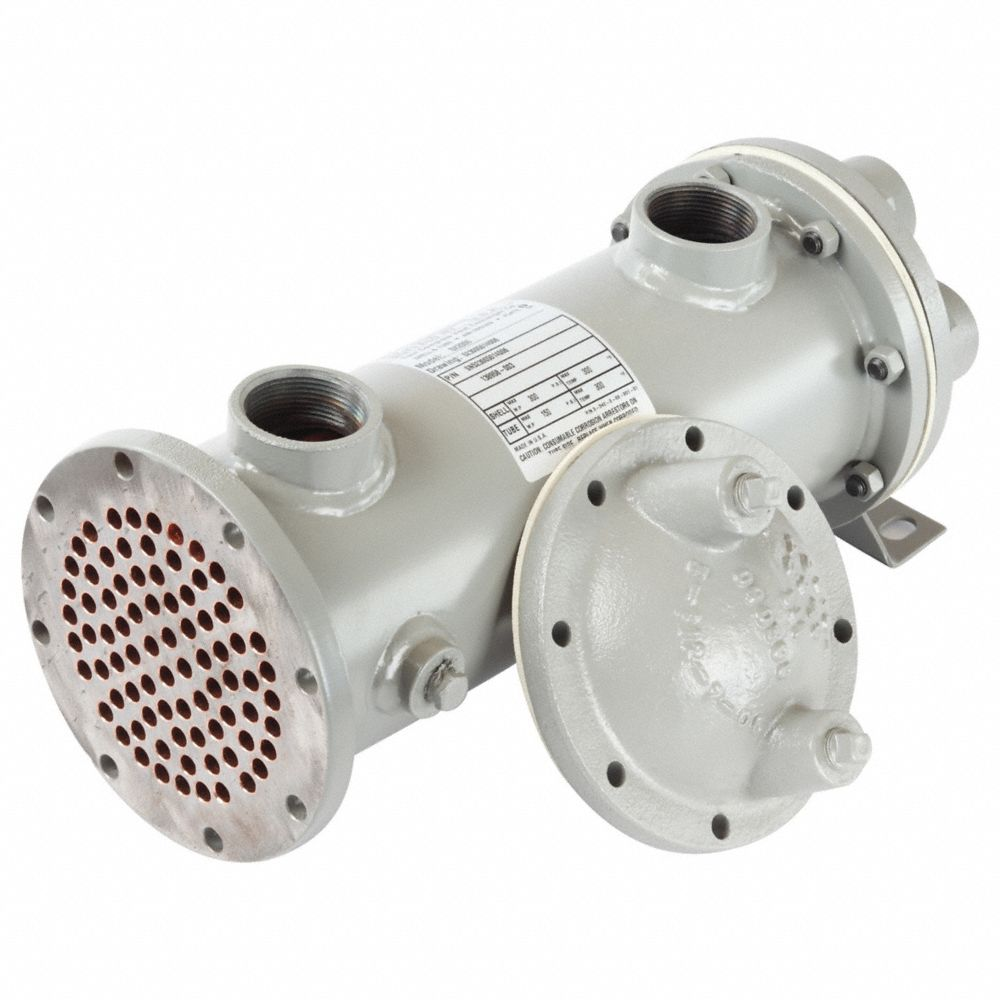 Shell/Tube Heat Exchanger, 2, 950, 000 BtuH Water Heat Dissipation, Copper Tube
