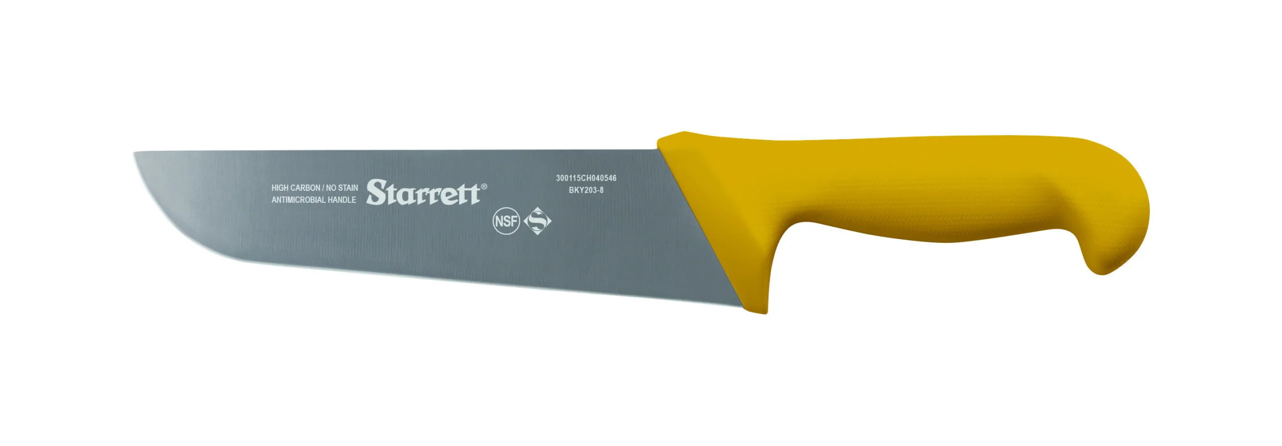 Butchers Knife, Wide Straight, 200 mm Size, Yellow
