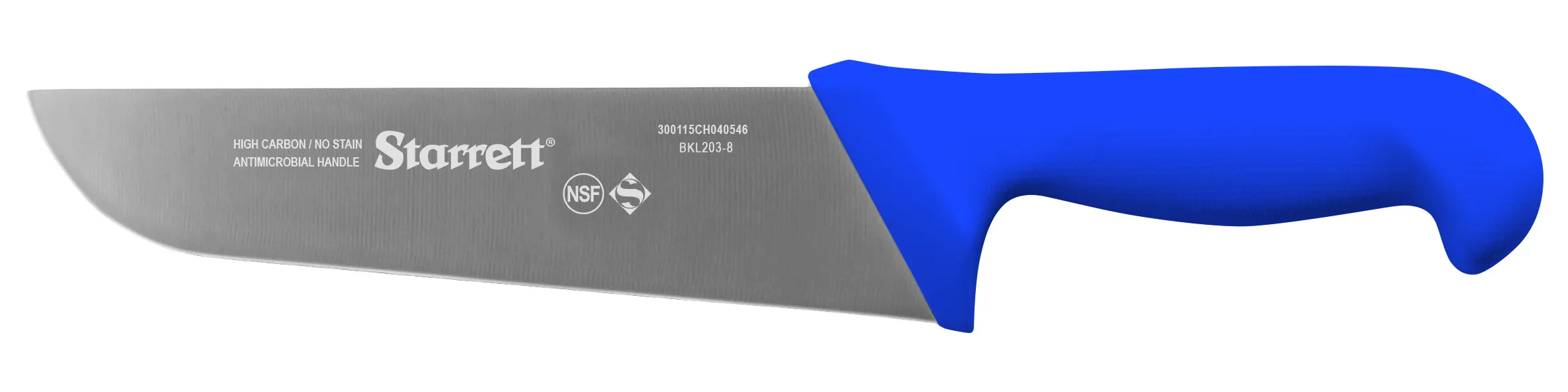 Butchers Knife, Wide Straight, 200 mm Size, Blue