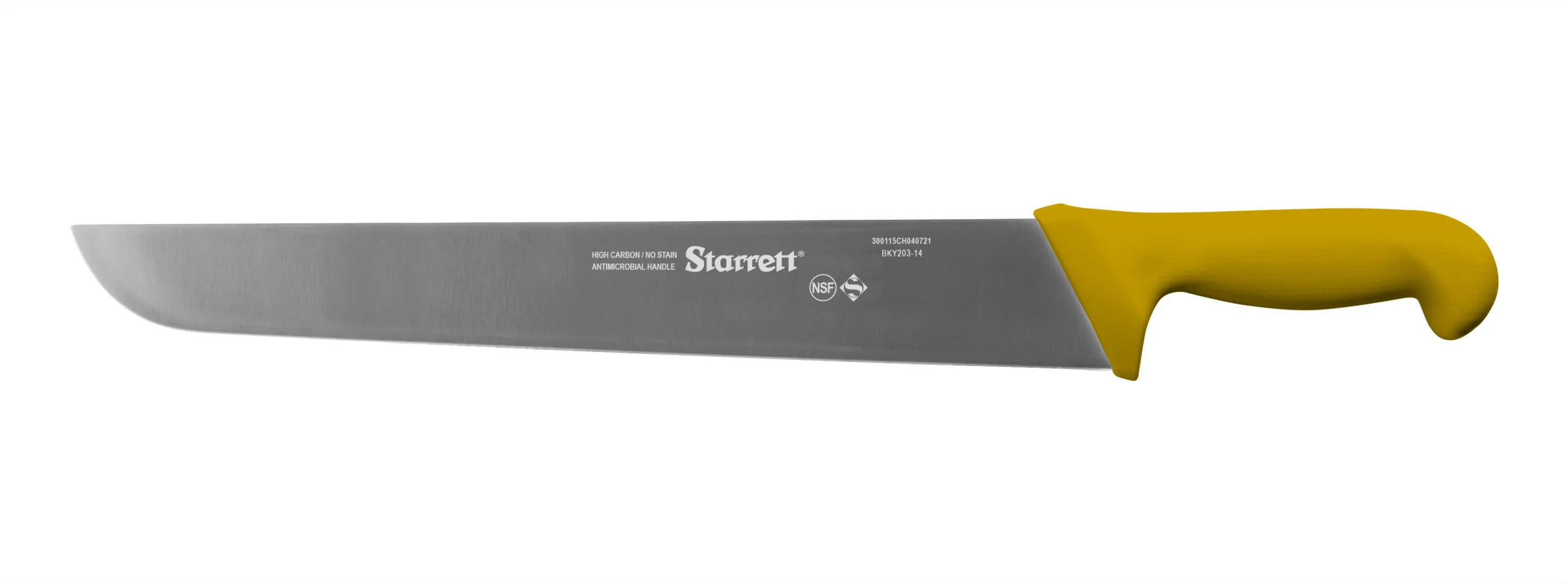 Butchers Knife, Wide Straight, 350 mm Size, Yellow