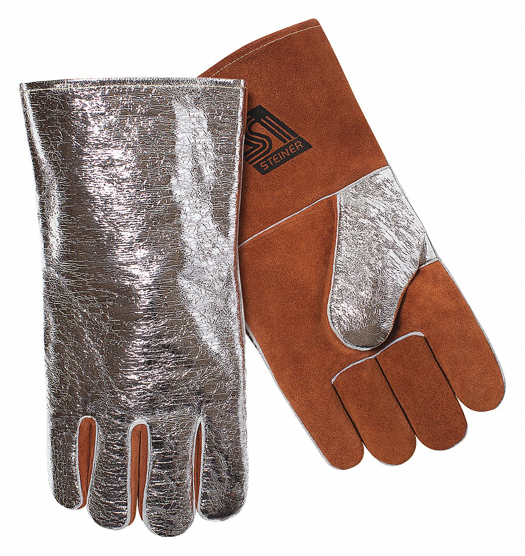 Steiner Industries 02122 Welding Glove, Size L/XL, Aluminized Back, Wool Linning | CM6RLP