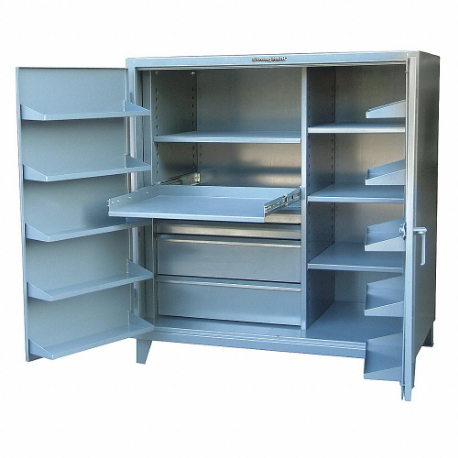 STRONG HOLD 55-364-1SOS-4DB Storage Cabinet, 60 Inch x 36 Inch x 66 Inch, Swing Handle & Padlock Hasp | CU4UJM 40V998